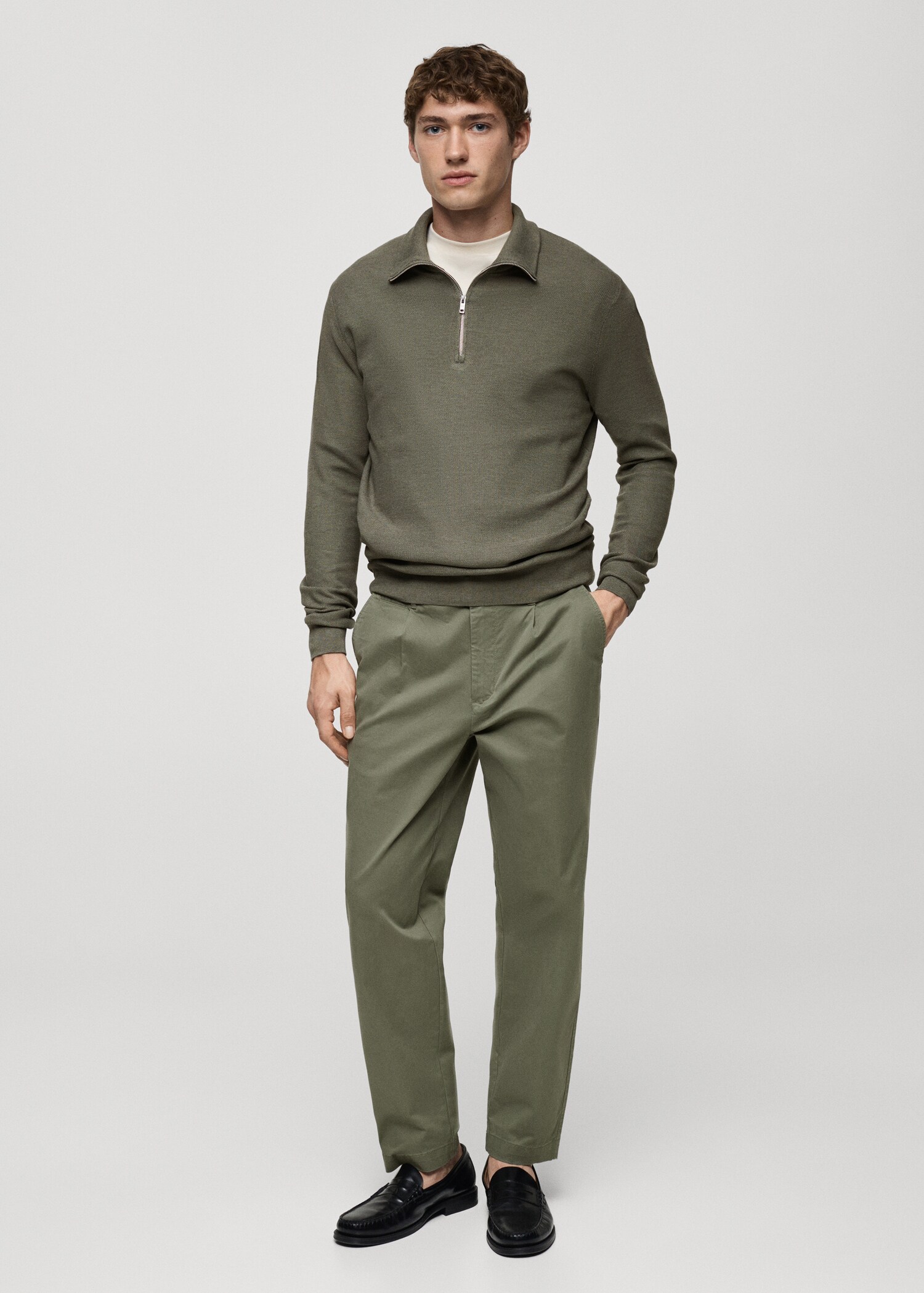 Rollkragenpullover mit Mikrostruktur - Allgemeine Ansicht