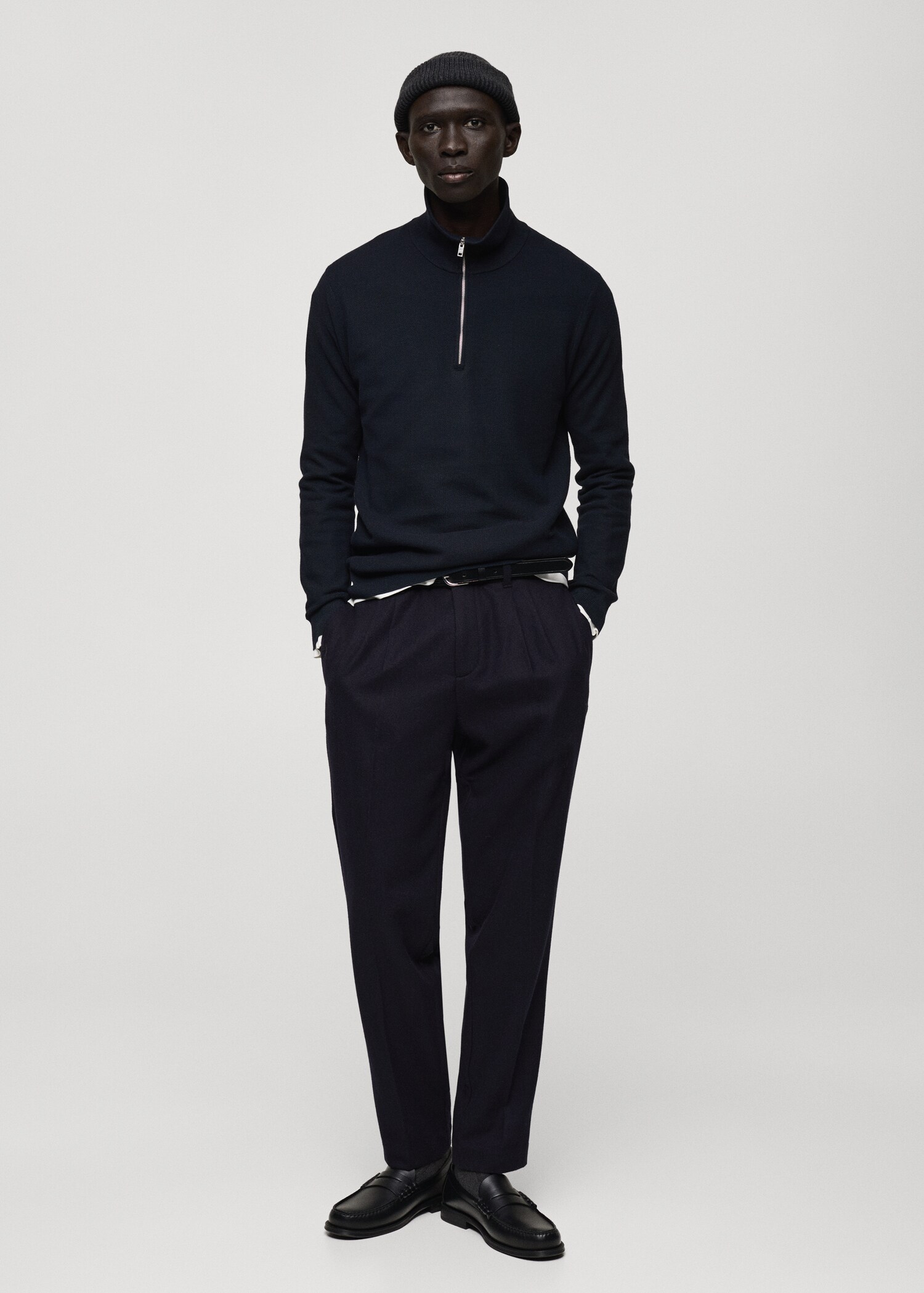 Rollkragenpullover mit Mikrostruktur - Allgemeine Ansicht