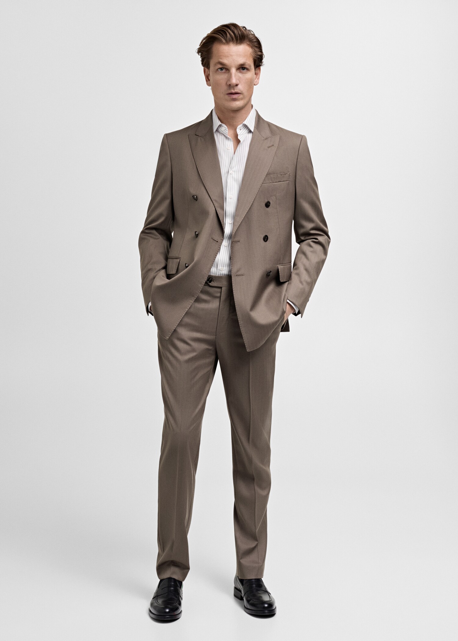 100% cotton striped suit shirt - General plane