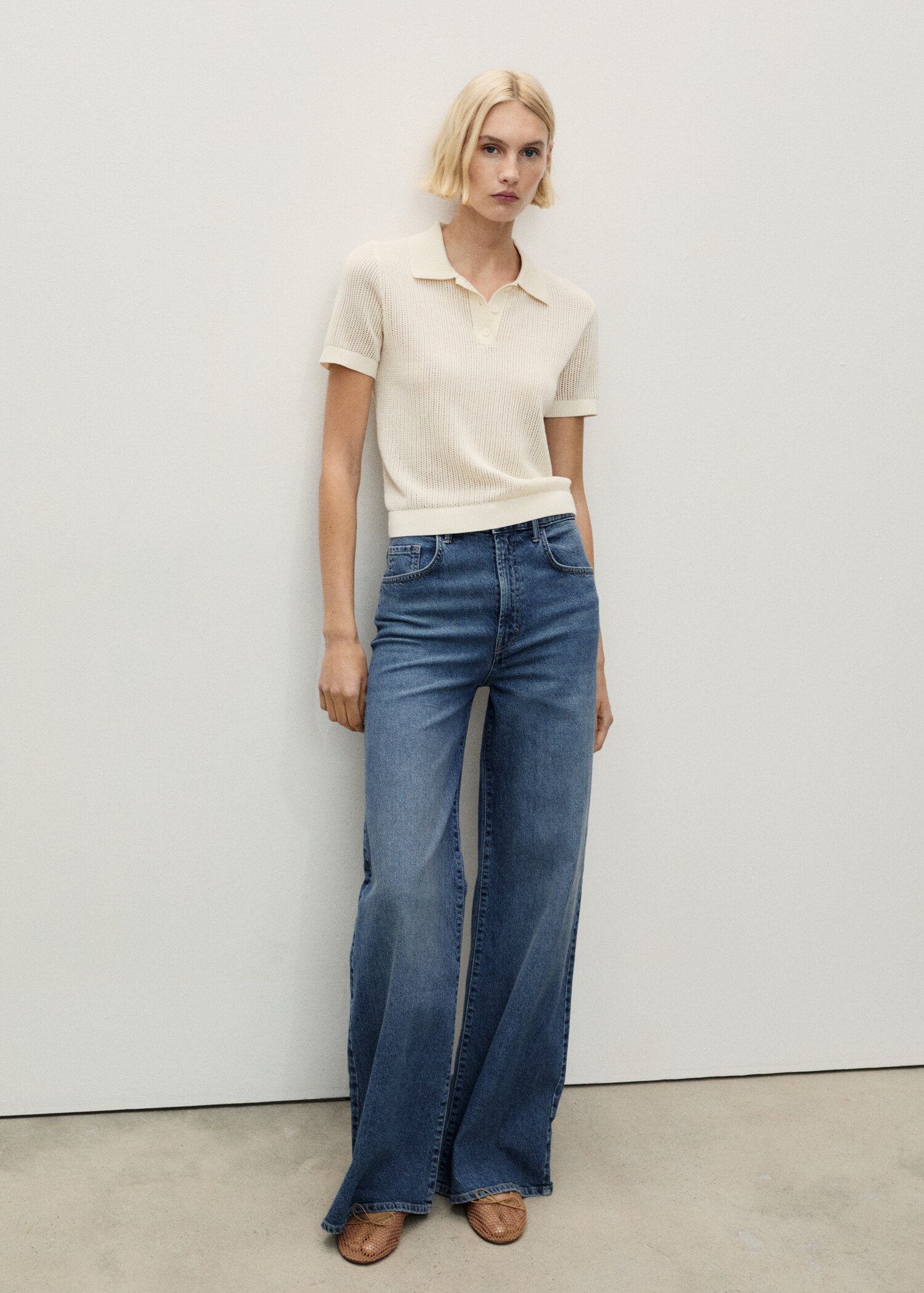 Wide-leg high-waist jeans - Overzichtstekening