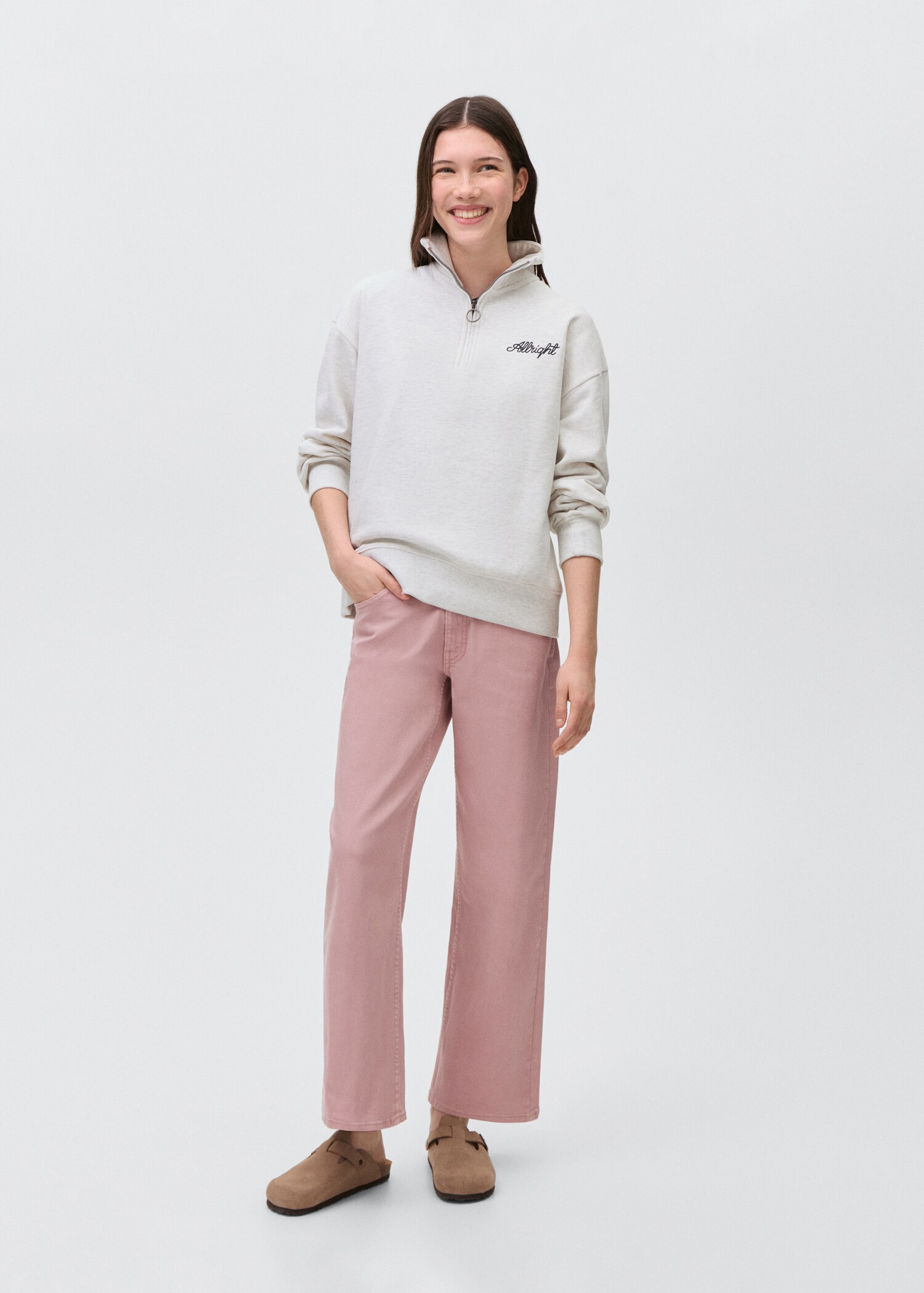 Jeans culotte mid-waist comfort - General plane