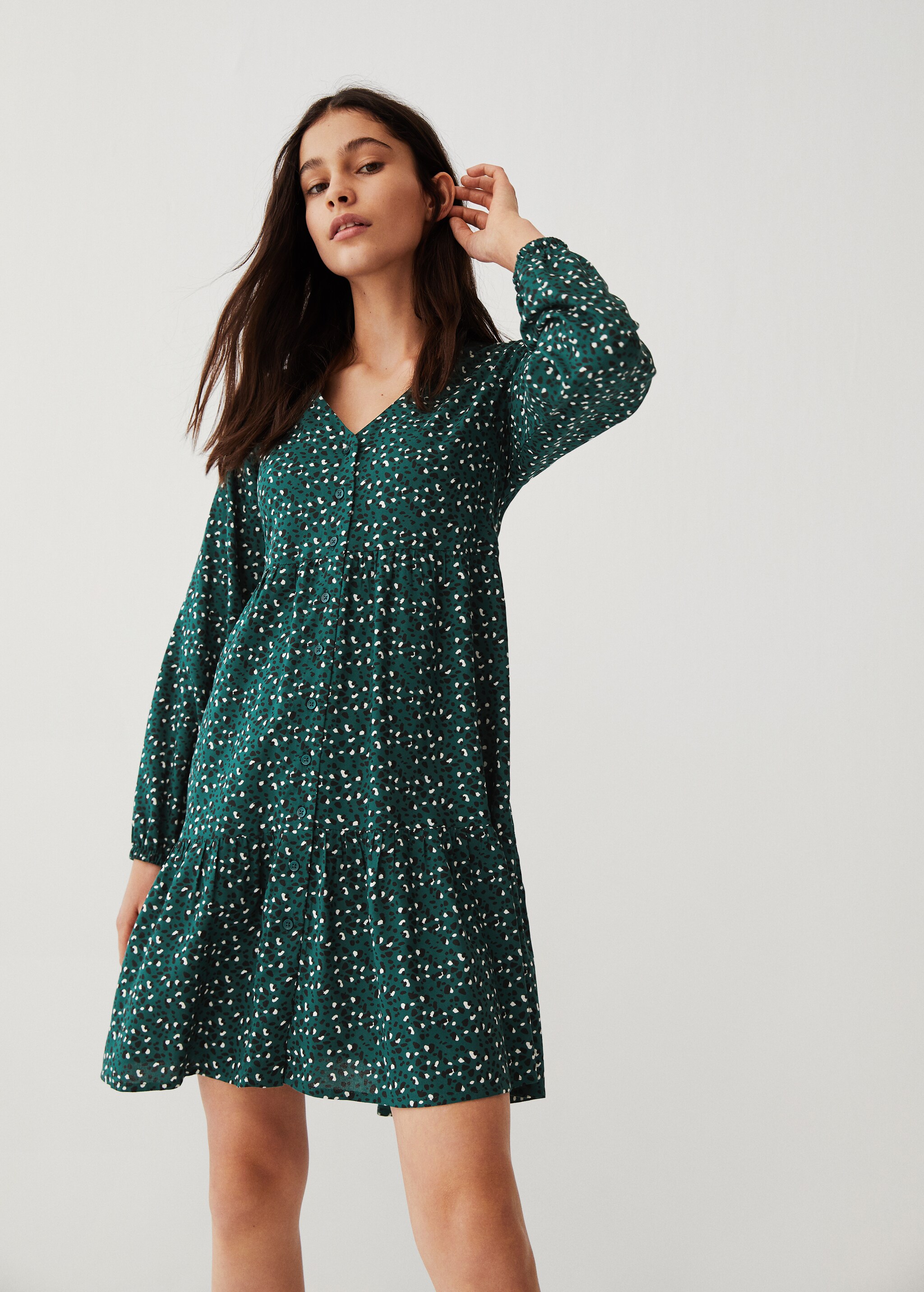 Printed short dress - General plane