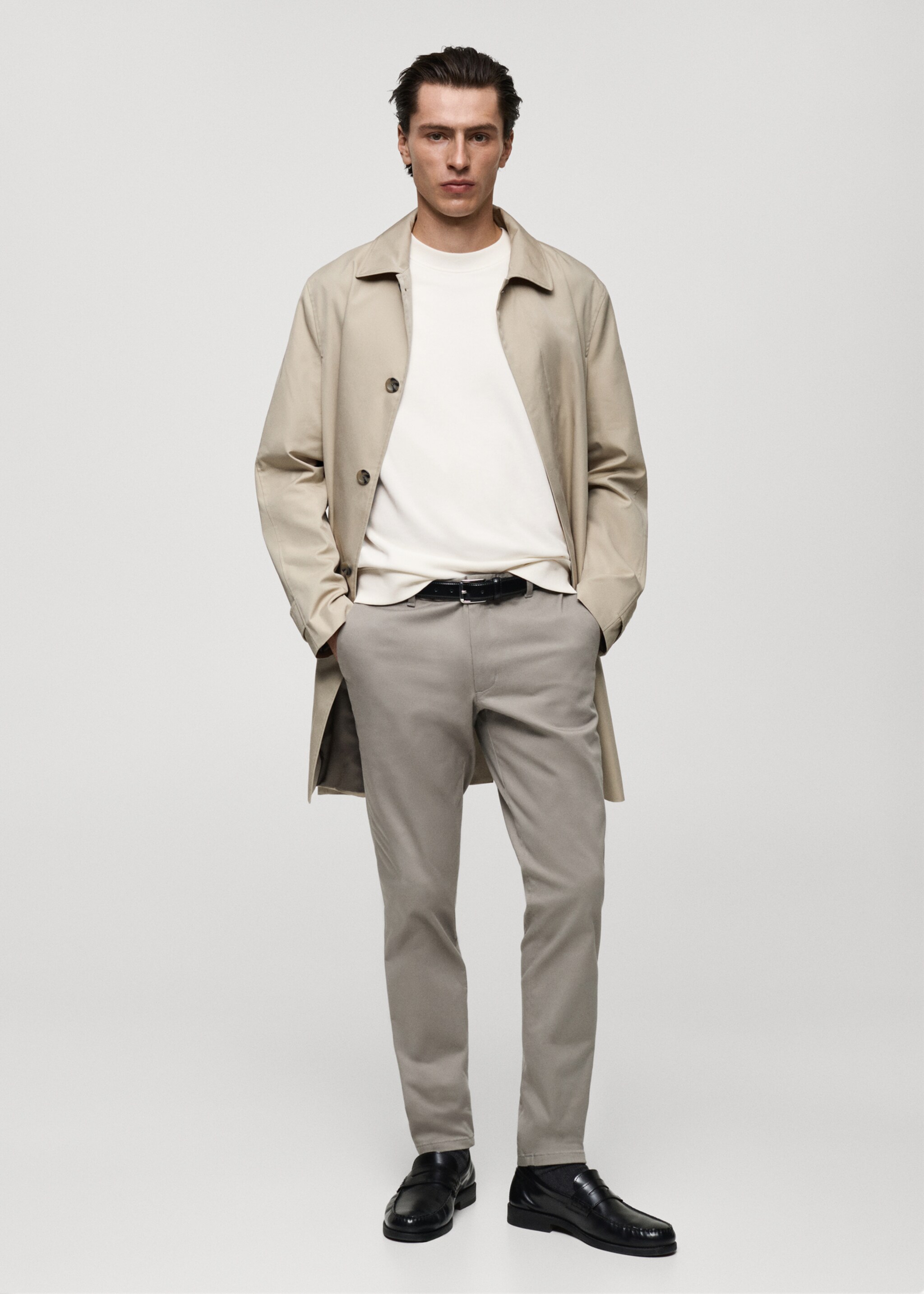 Regular-Fit Baumwoll-T-Shirt - Allgemeine Ansicht, Ecru. Ref: 87022891-00.