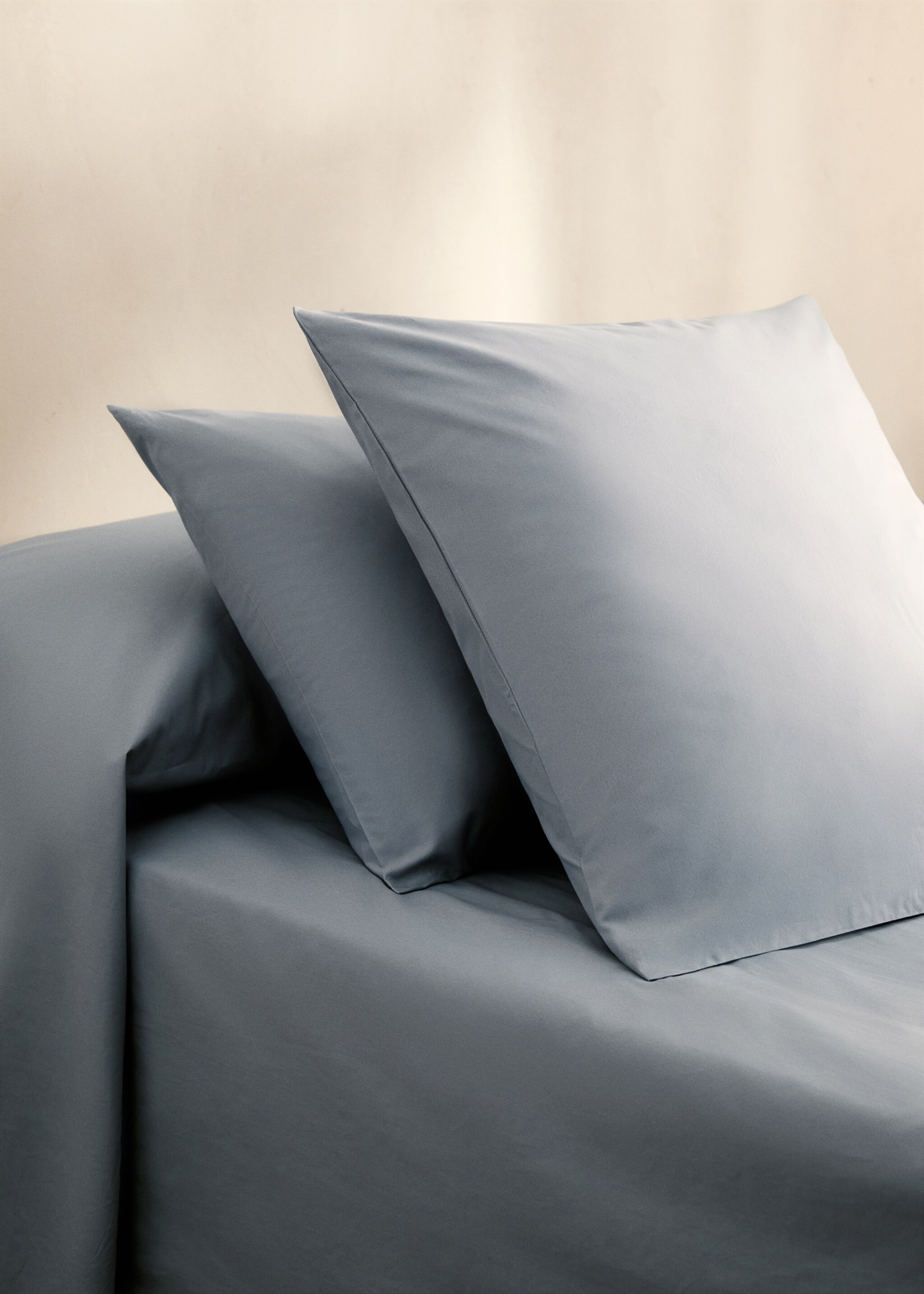 Two cotton percale pillowcases 60x60cm - General plane, Aqua Green. Ref: 87022967-00.