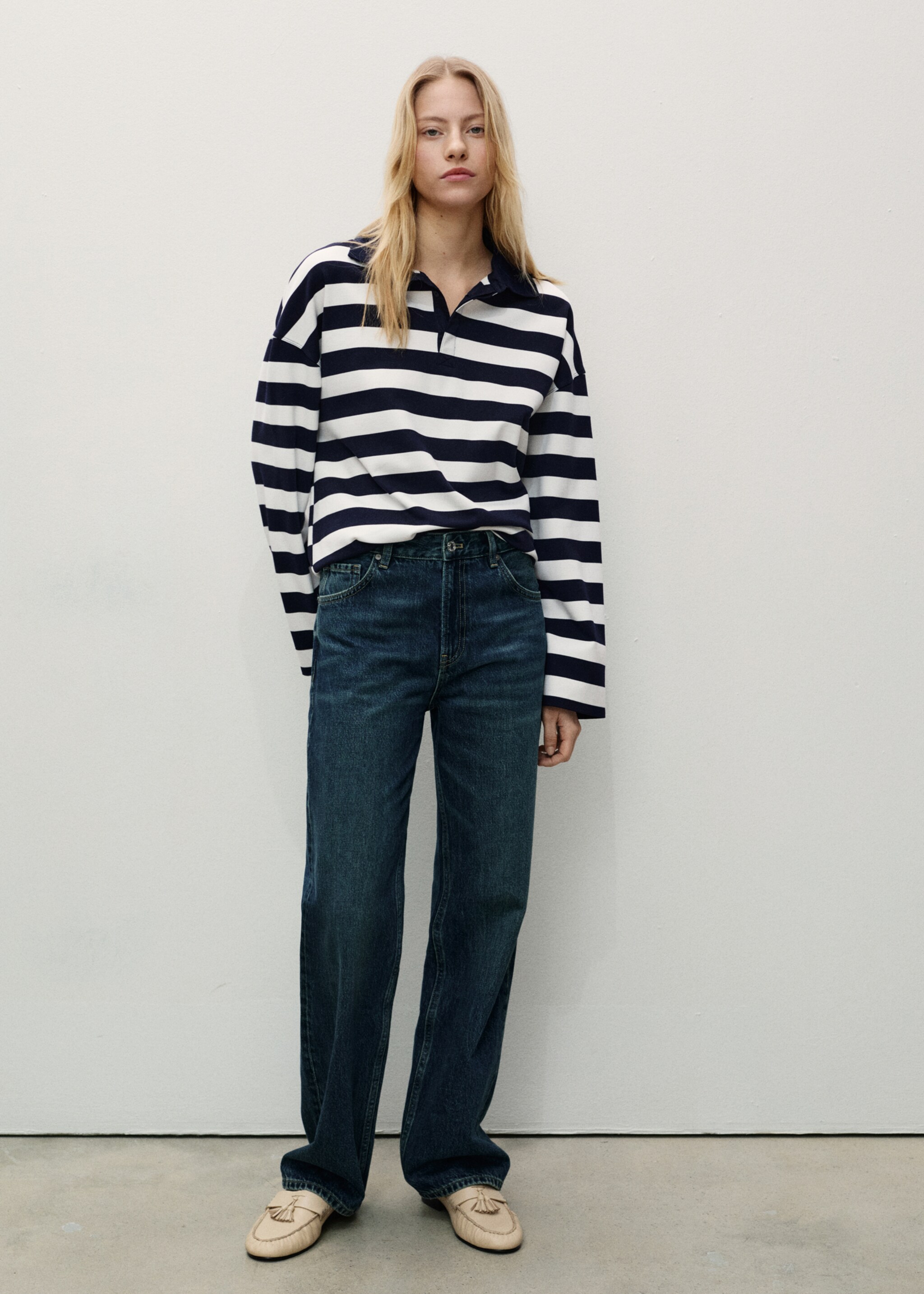 Miami medium-rise straight-fit jeans - General plane, Dark Blue. Ref: 87023281-00.