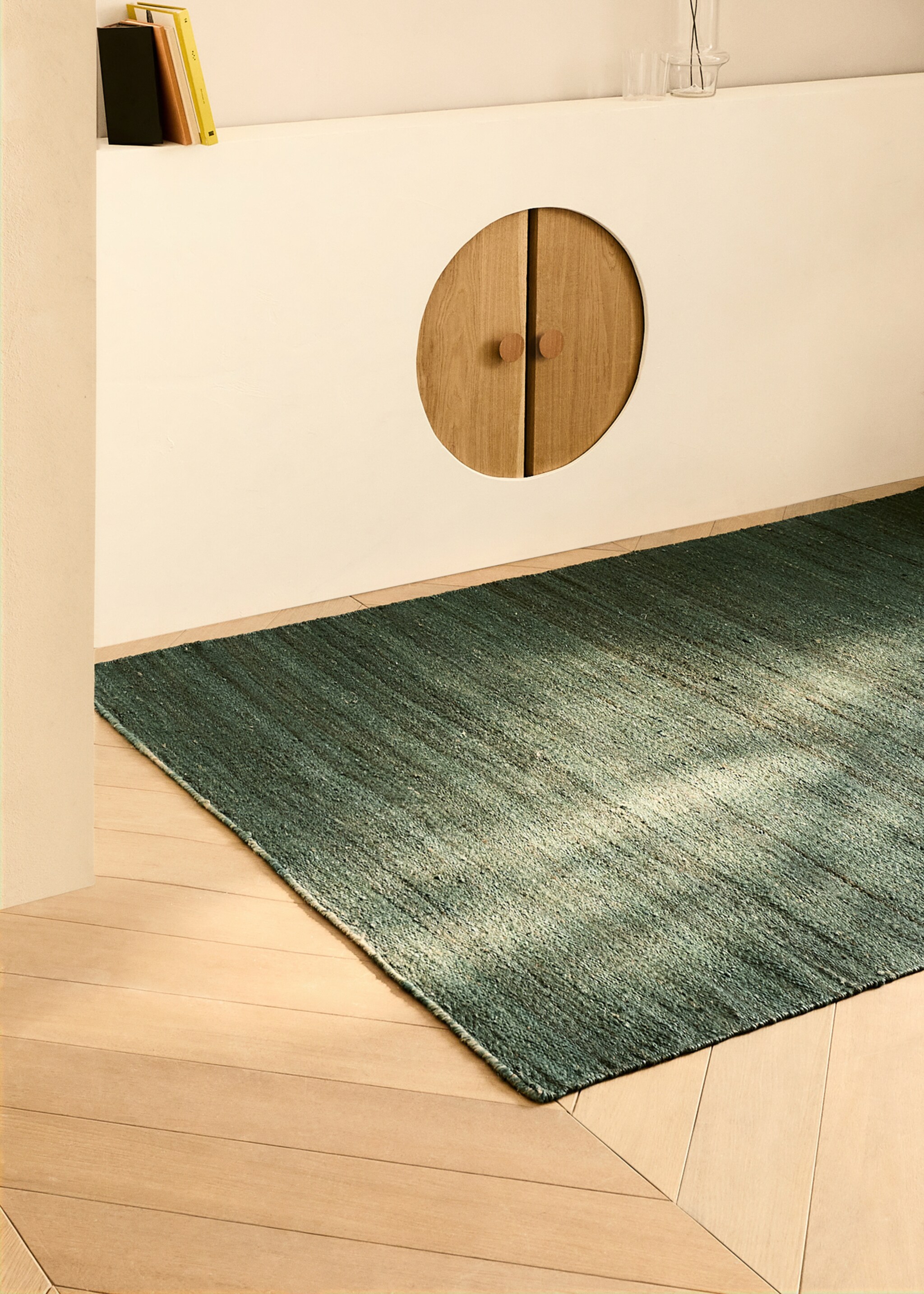 Overdyed geflochtener Teppich - Allgemeine Ansicht, Grün. Ref: 87023295-00.