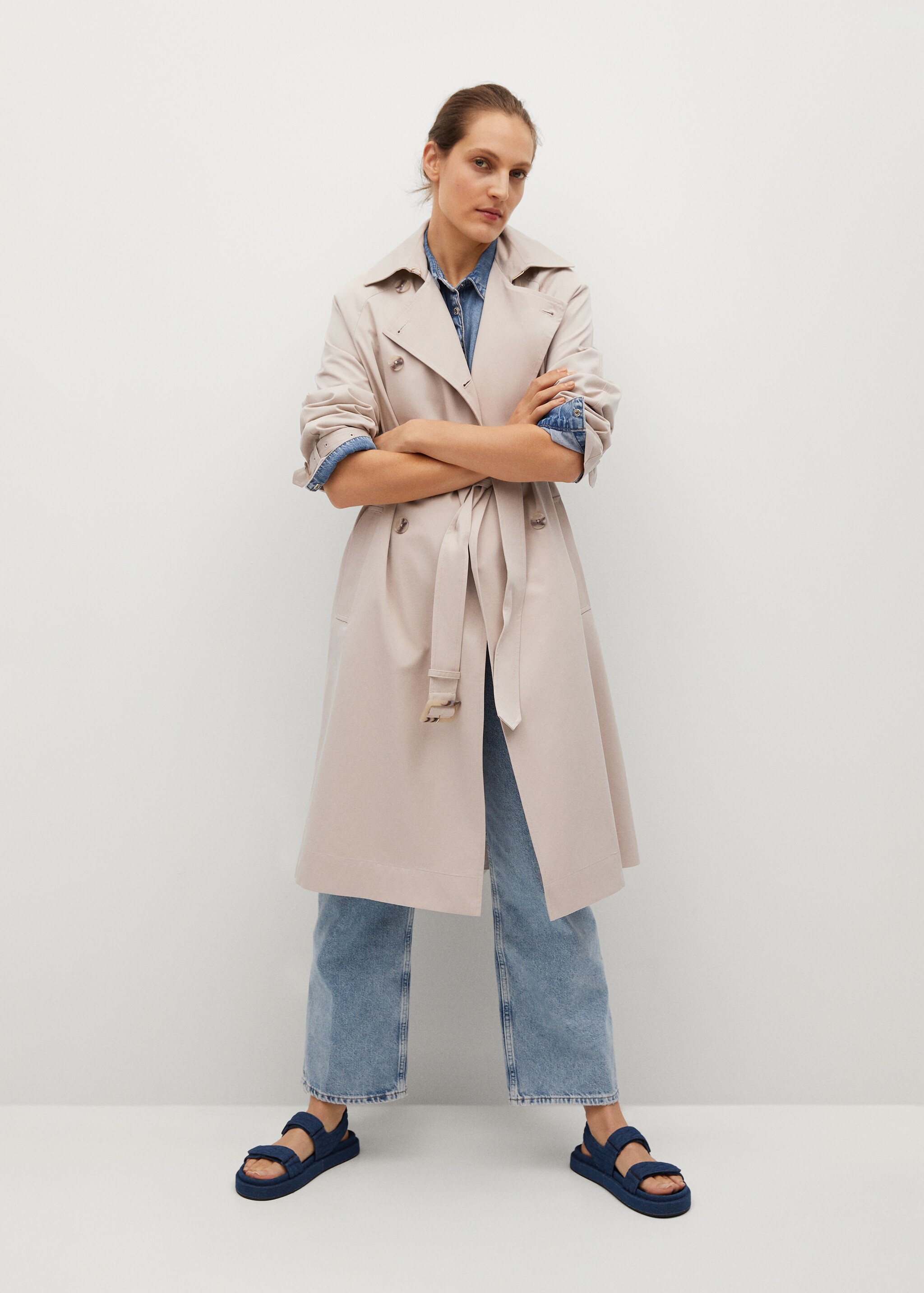 Long water-repellent trench coat - General plane