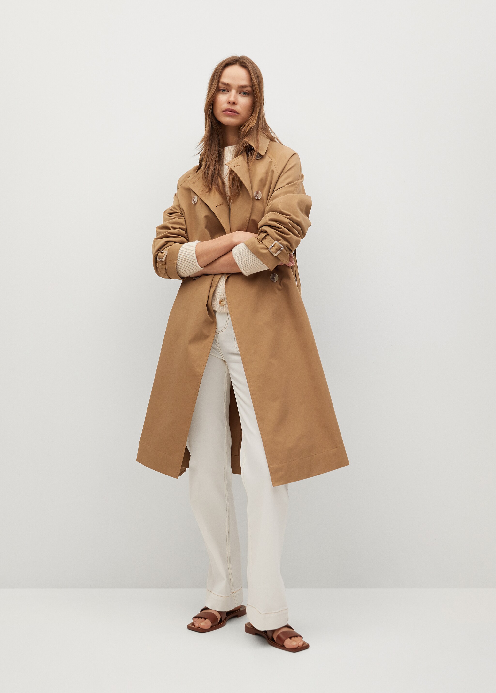 Long water-repellent trench coat - General plane