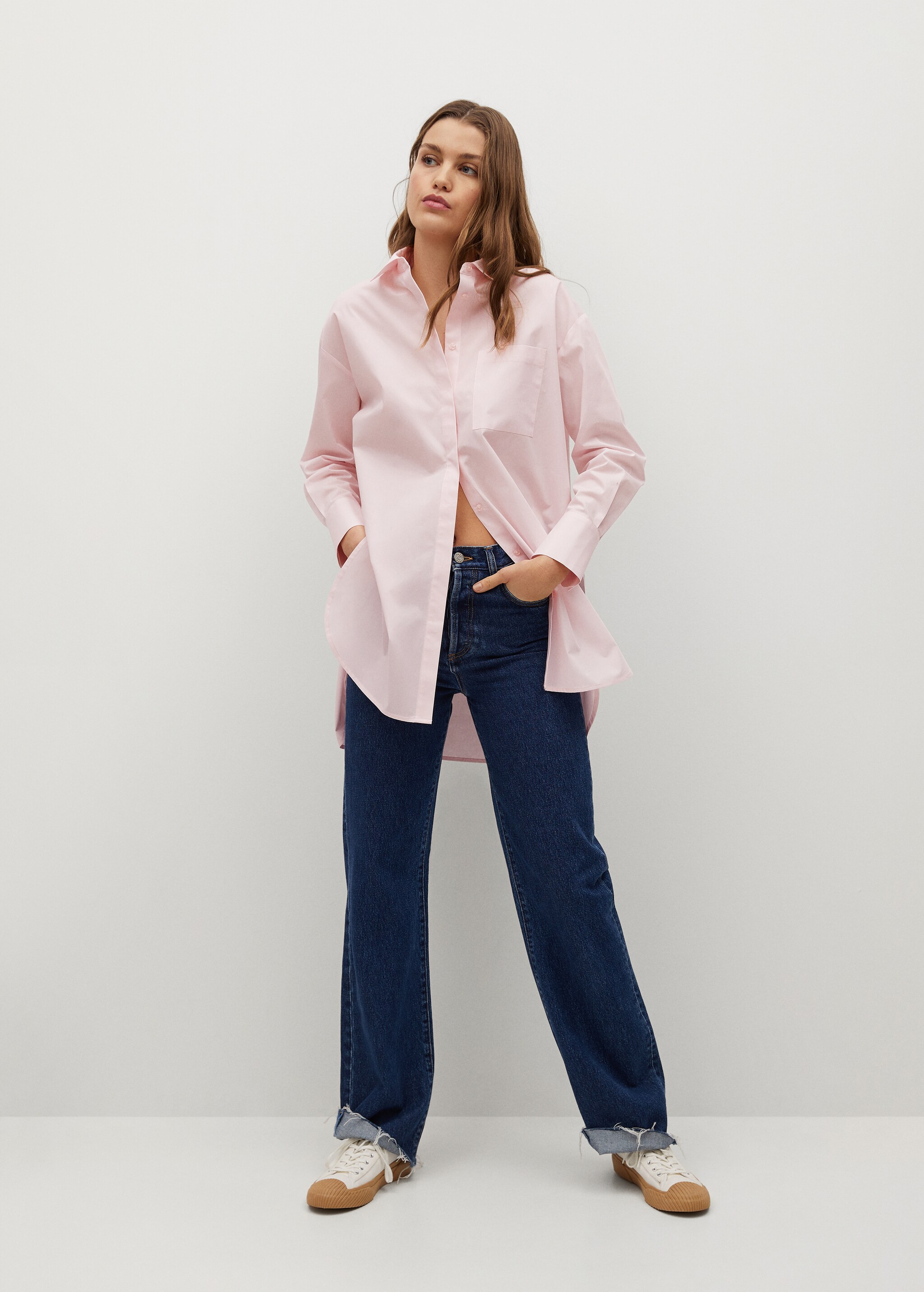 Camisa popelín oversize - Plano general