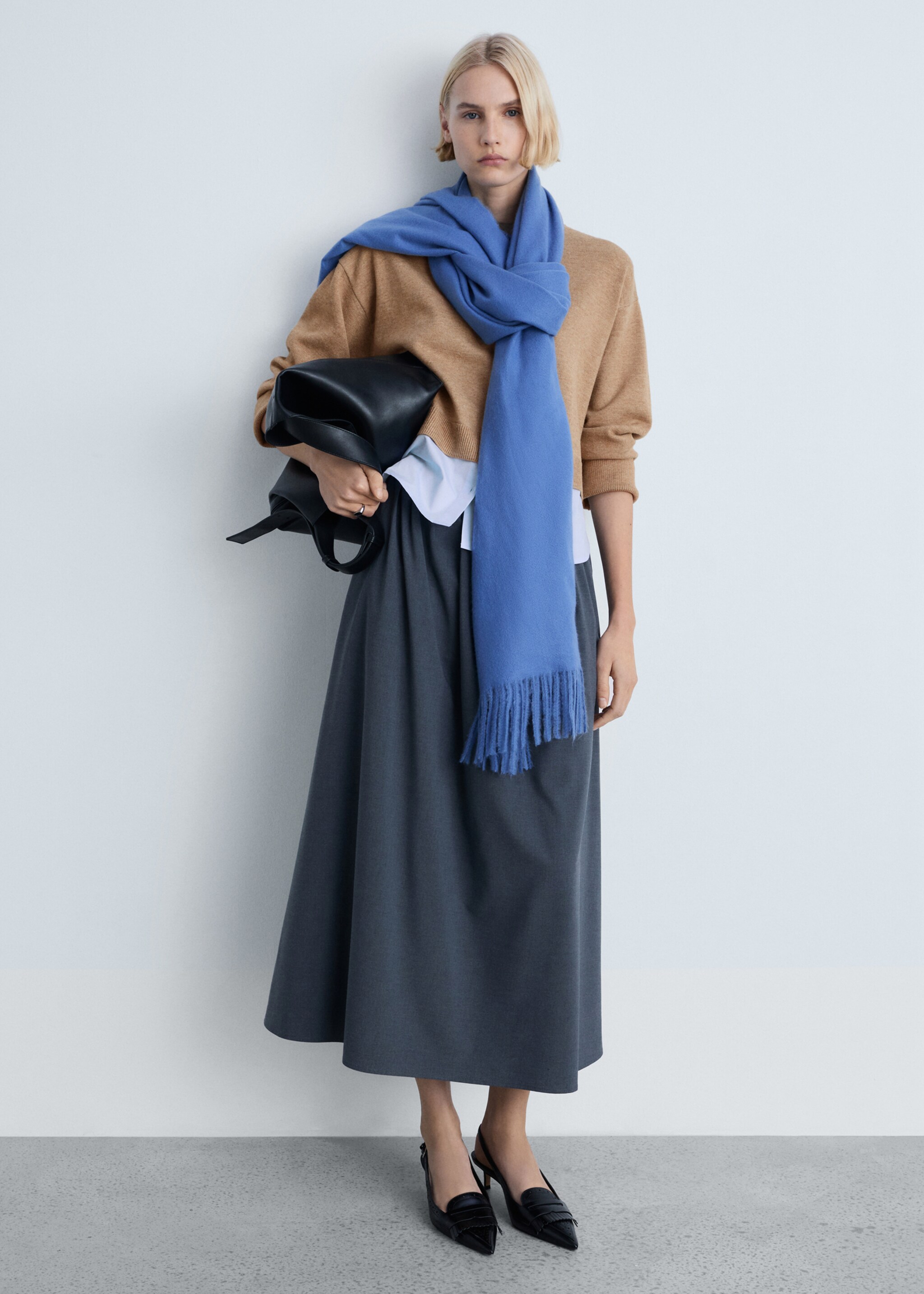 Combined knitted sweater - General plane, Medium Brown. Ref: 87024080-00.