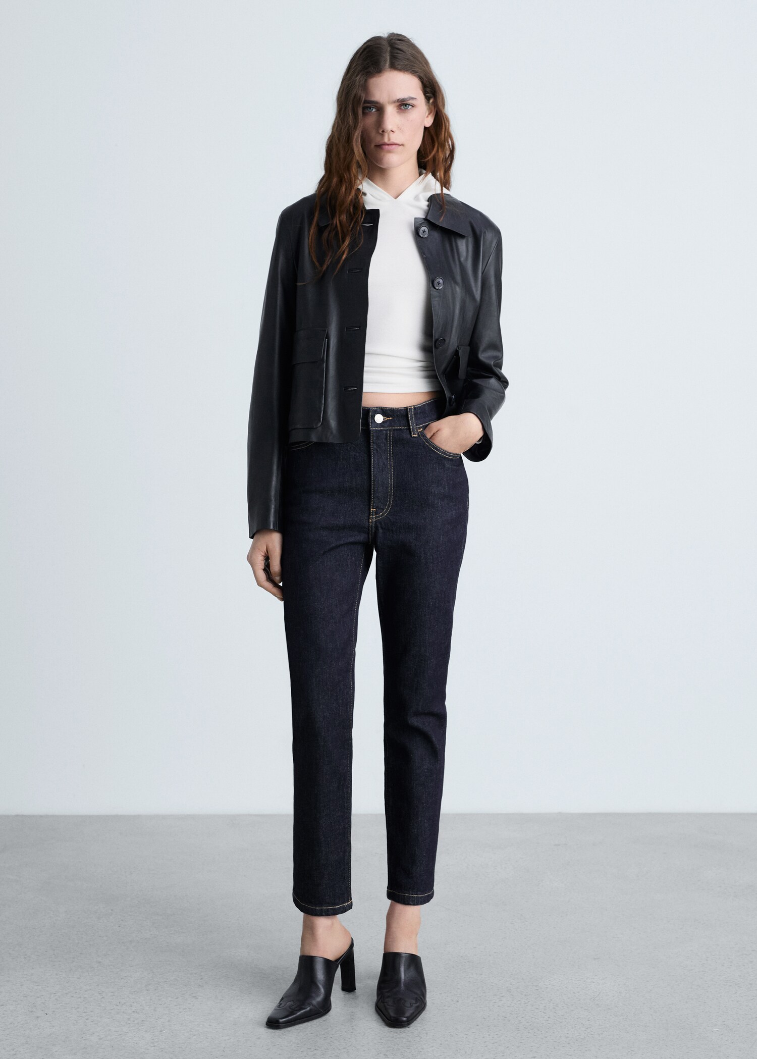 Jean Claudia slim crop rinse wash - Plan général