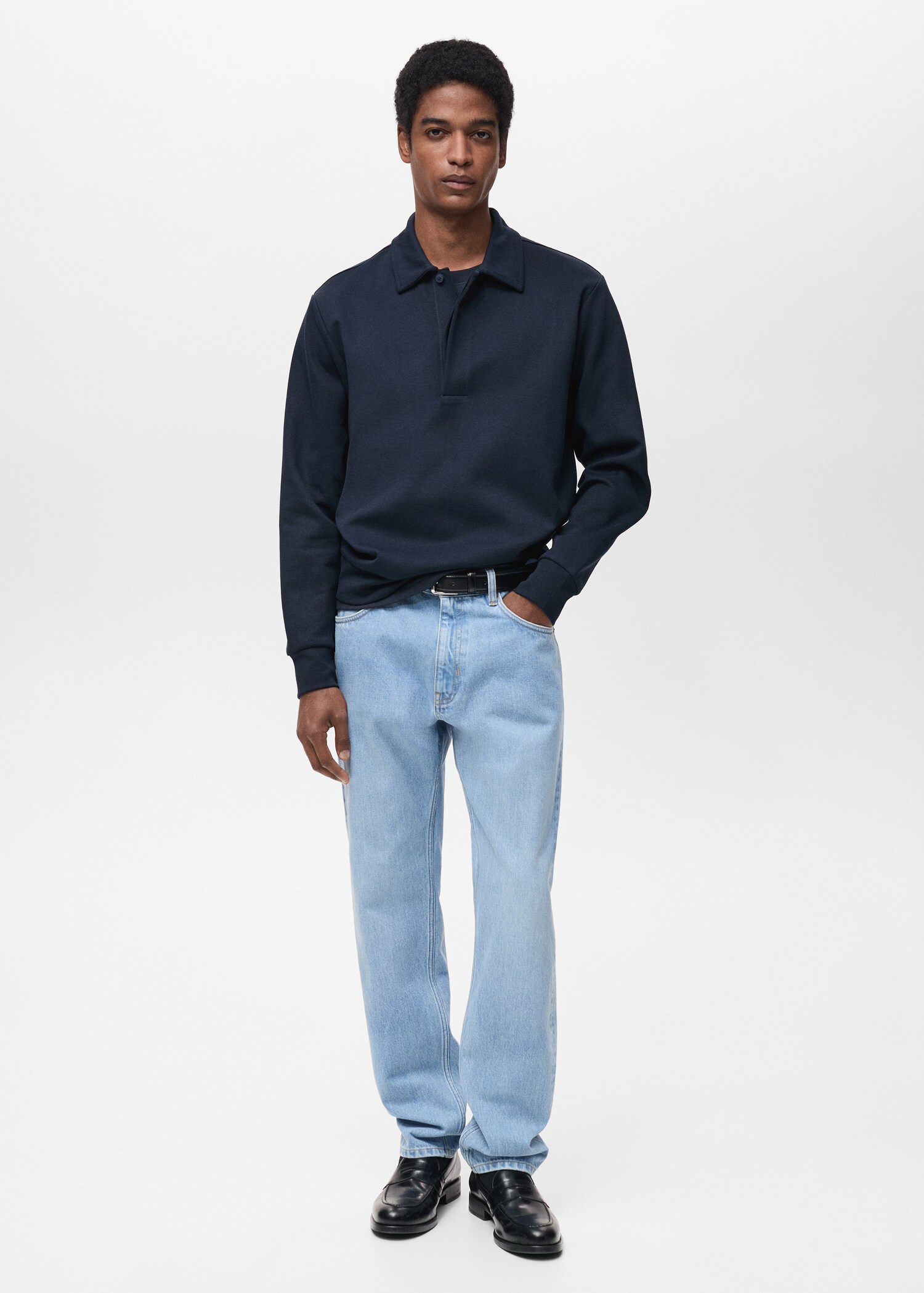 Regular-fit cotton polo sweatshirt - General plane