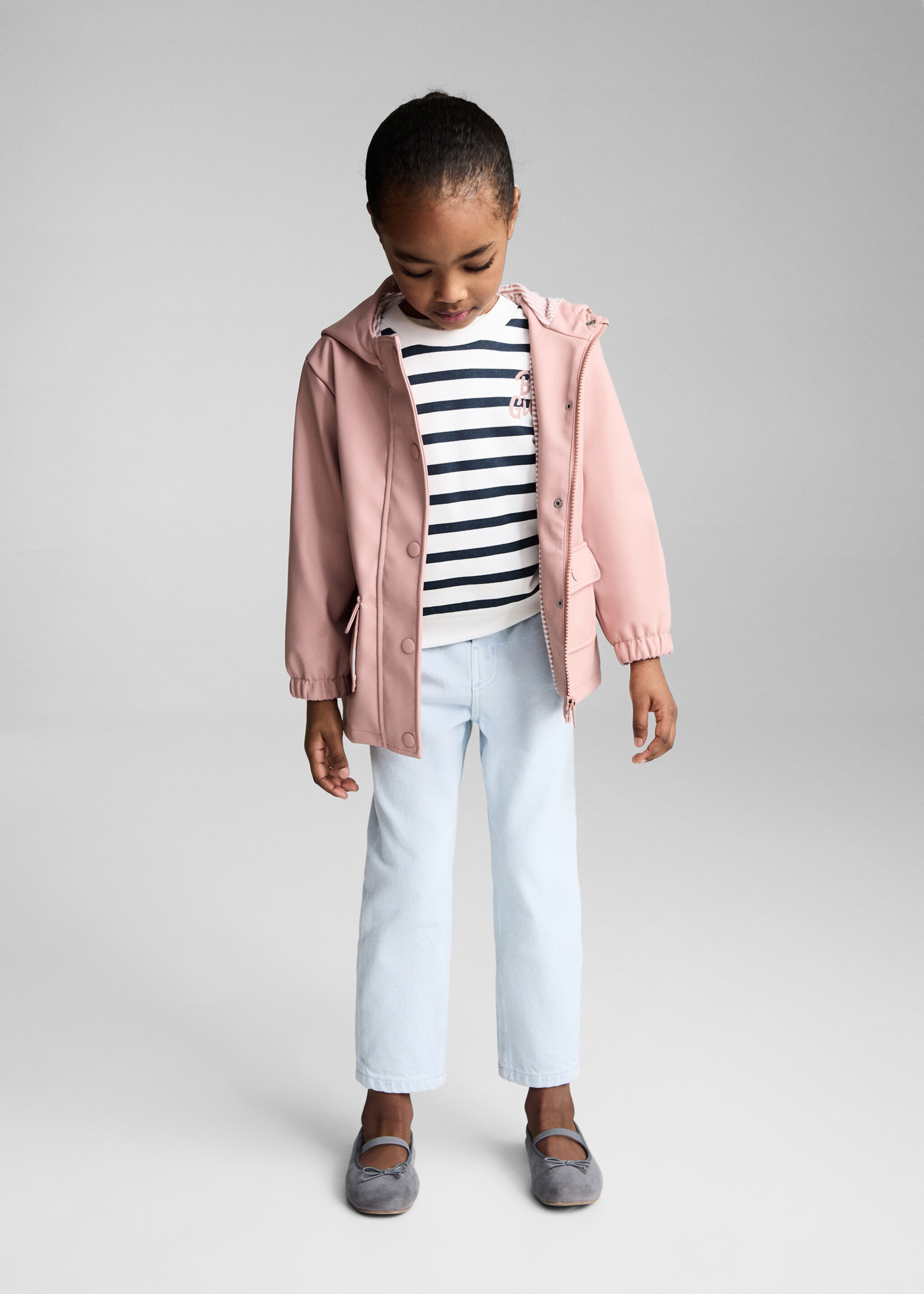 Parka acolchada capucha - Plano general, Rosa. Ref: 87024781-00.