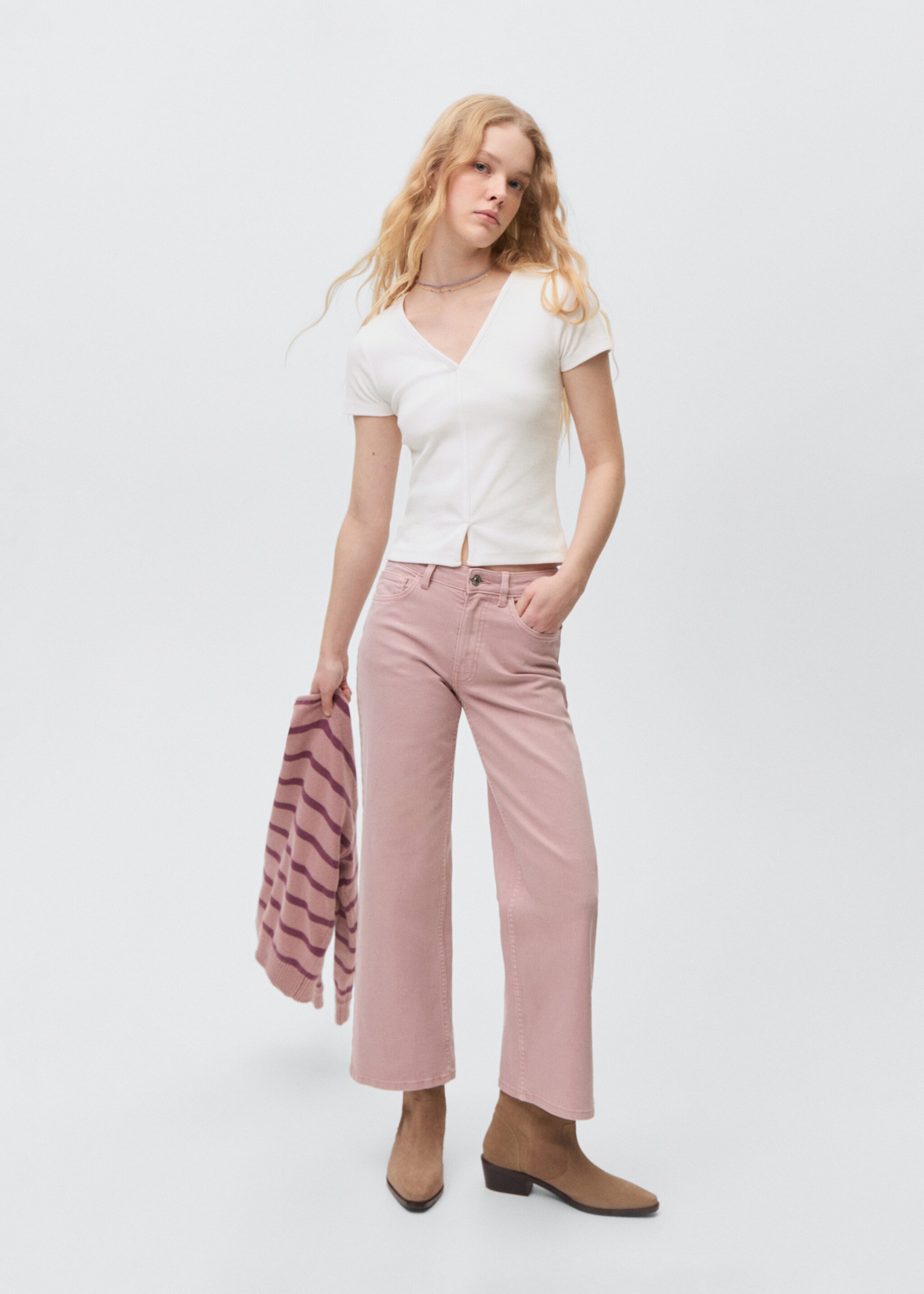 Samarreta detall costura - Pla general, Blanc trencat. Ref: 87024790-00.