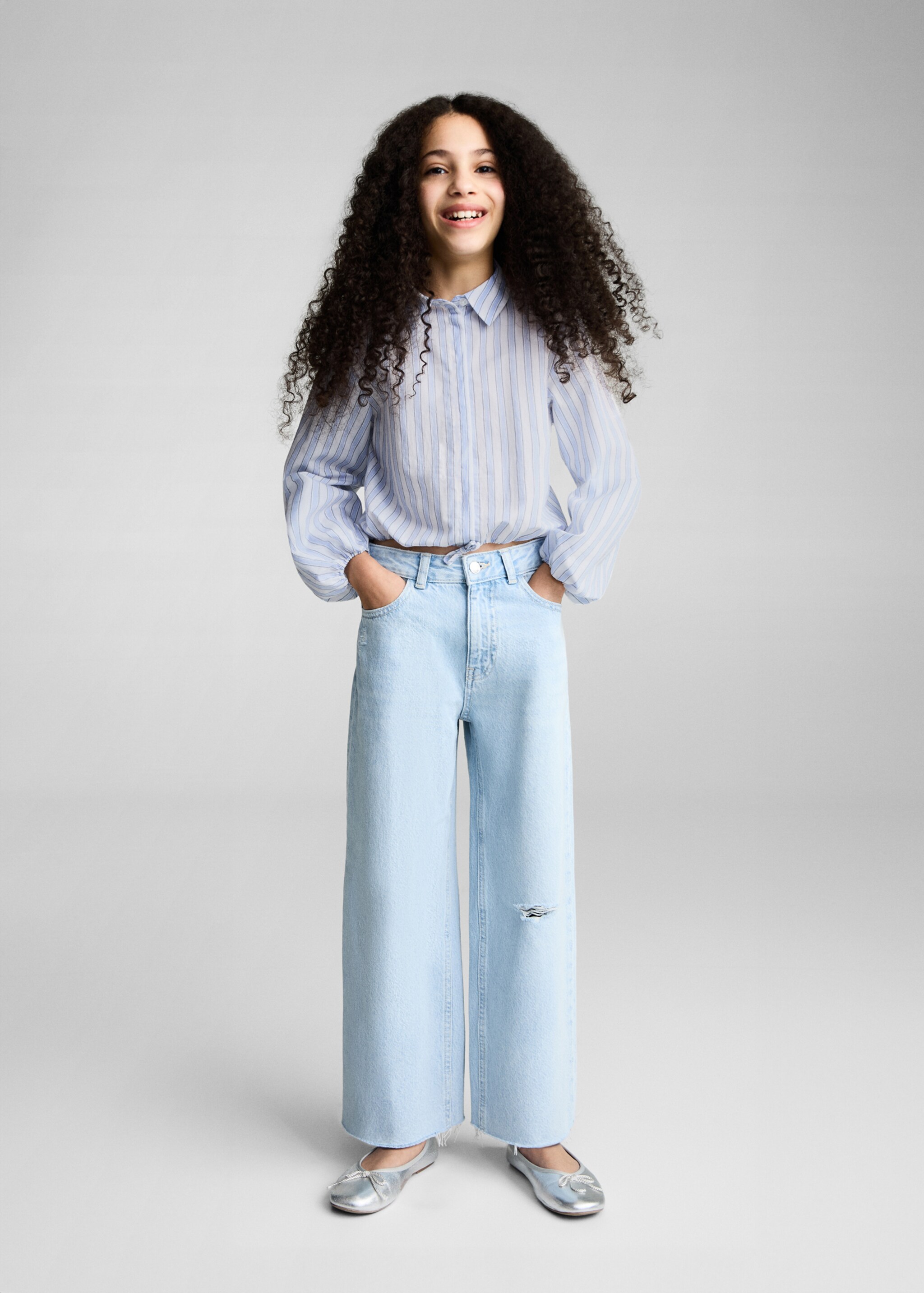 Hemd mit verstellbarer Taille - Allgemeine Ansicht, Blau. Ref: 87024807-00.