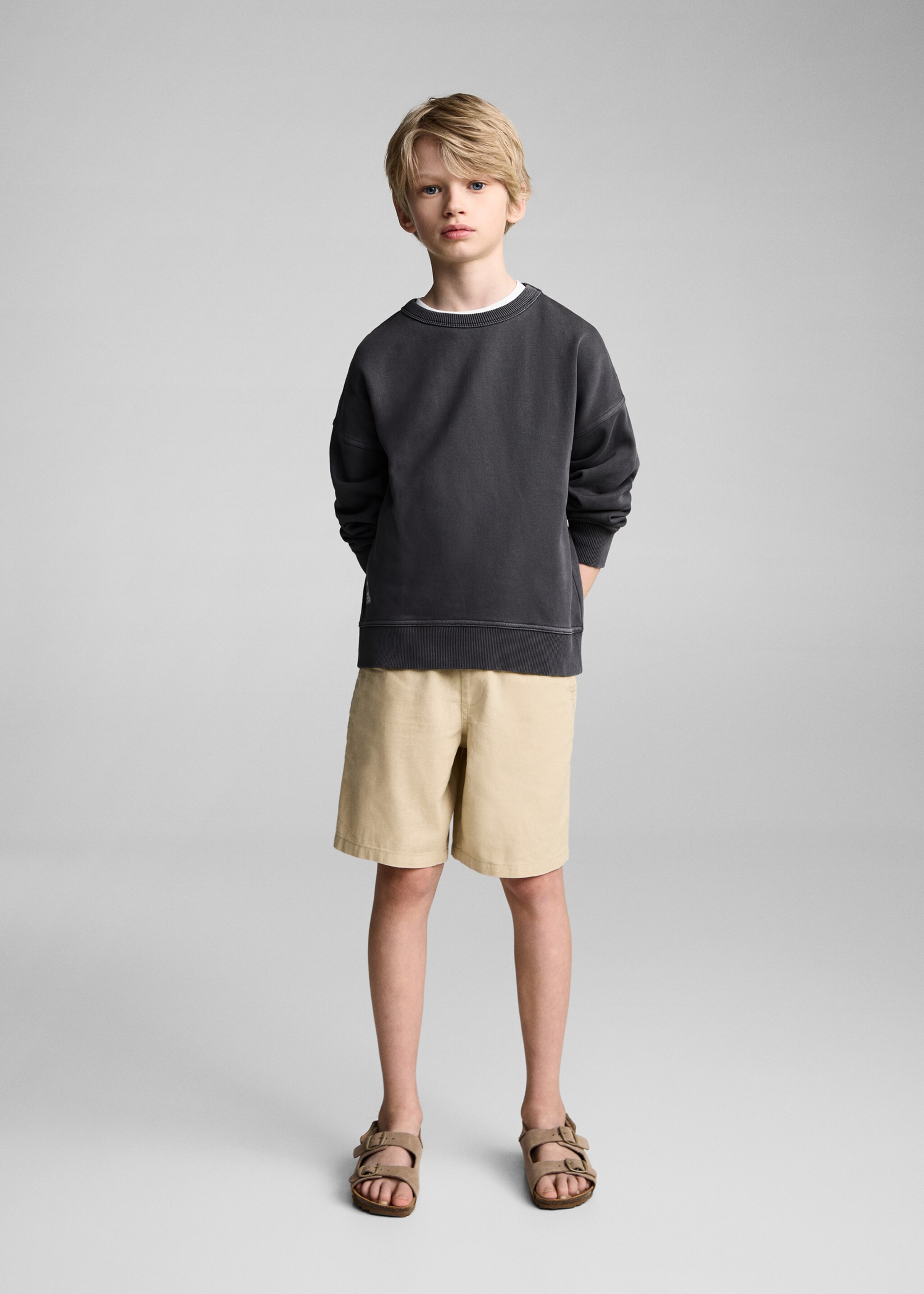 Printed cotton sweatshirt - General plane, Grey. Ref: 87025139-00.