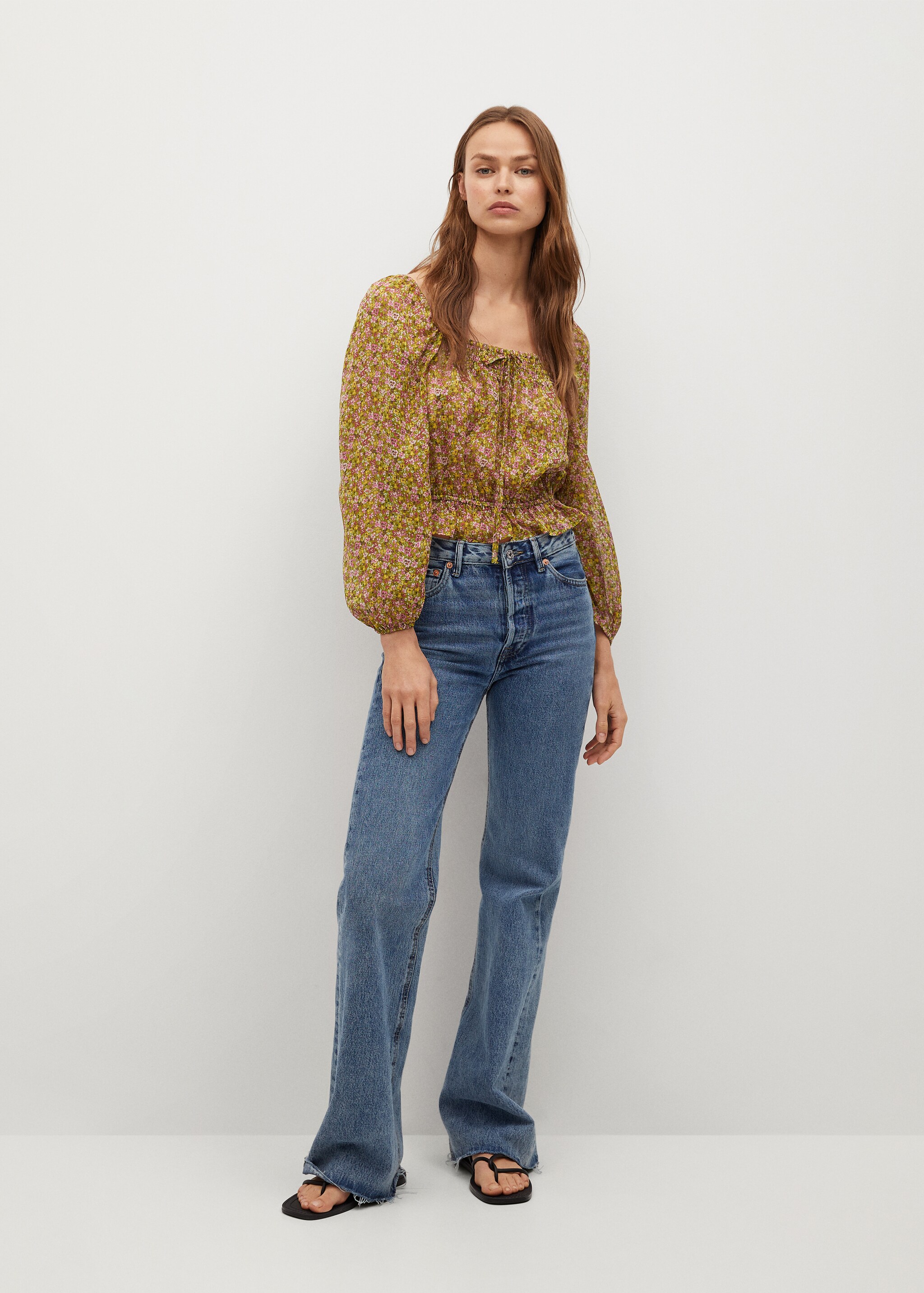 Blusa off-shoulder estampada - Plano general