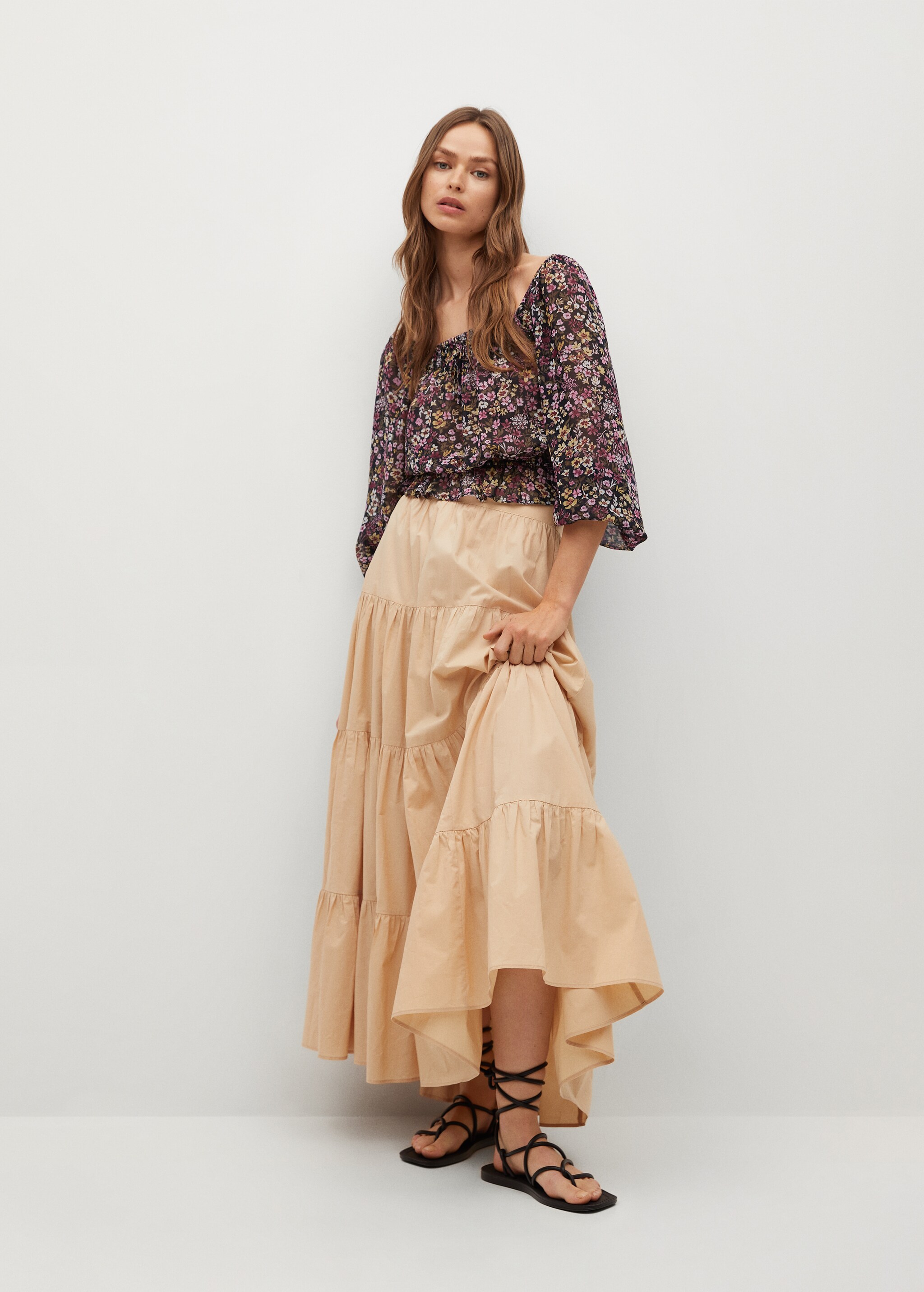 Blusa off-shoulder estampada - Plano general