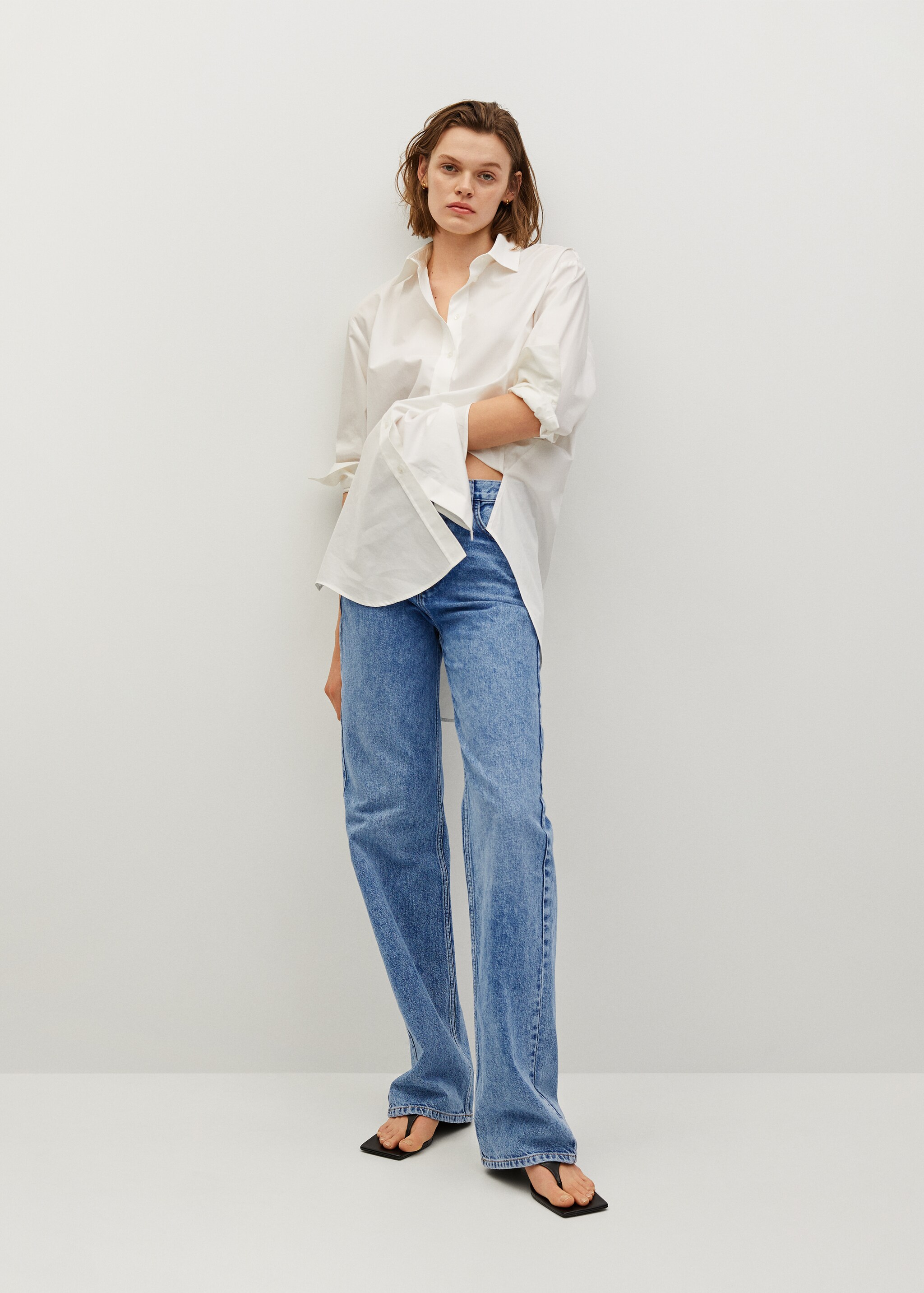 Jeans rectos tiro alto - Plano general