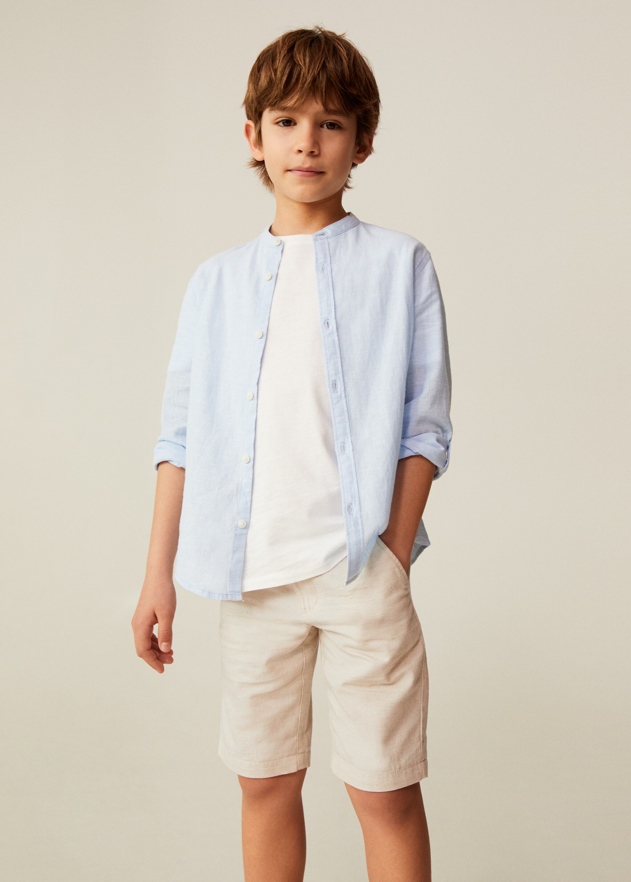 Straight cotton Bermuda shorts - General plane