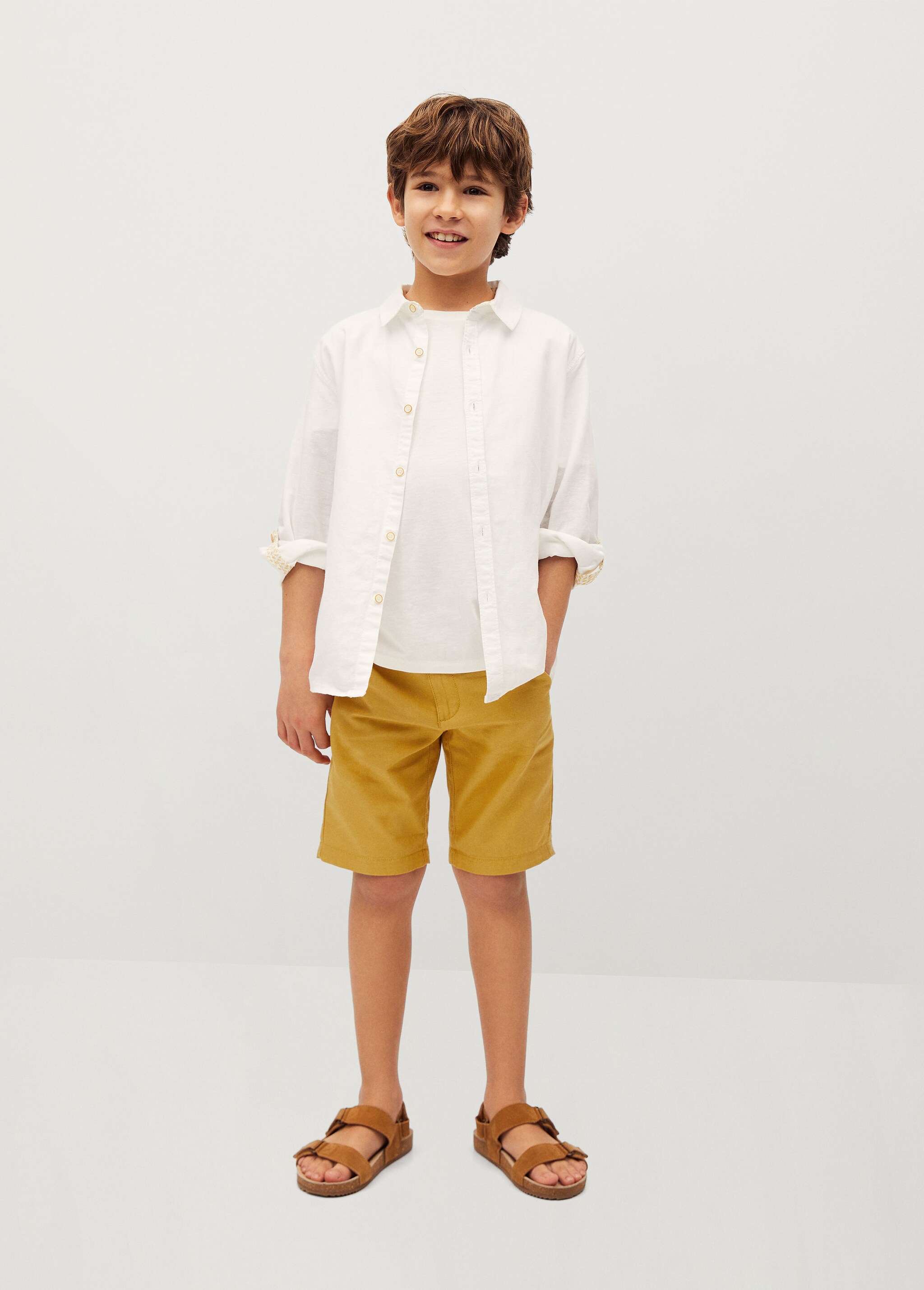 Straight cotton Bermuda shorts - General plane
