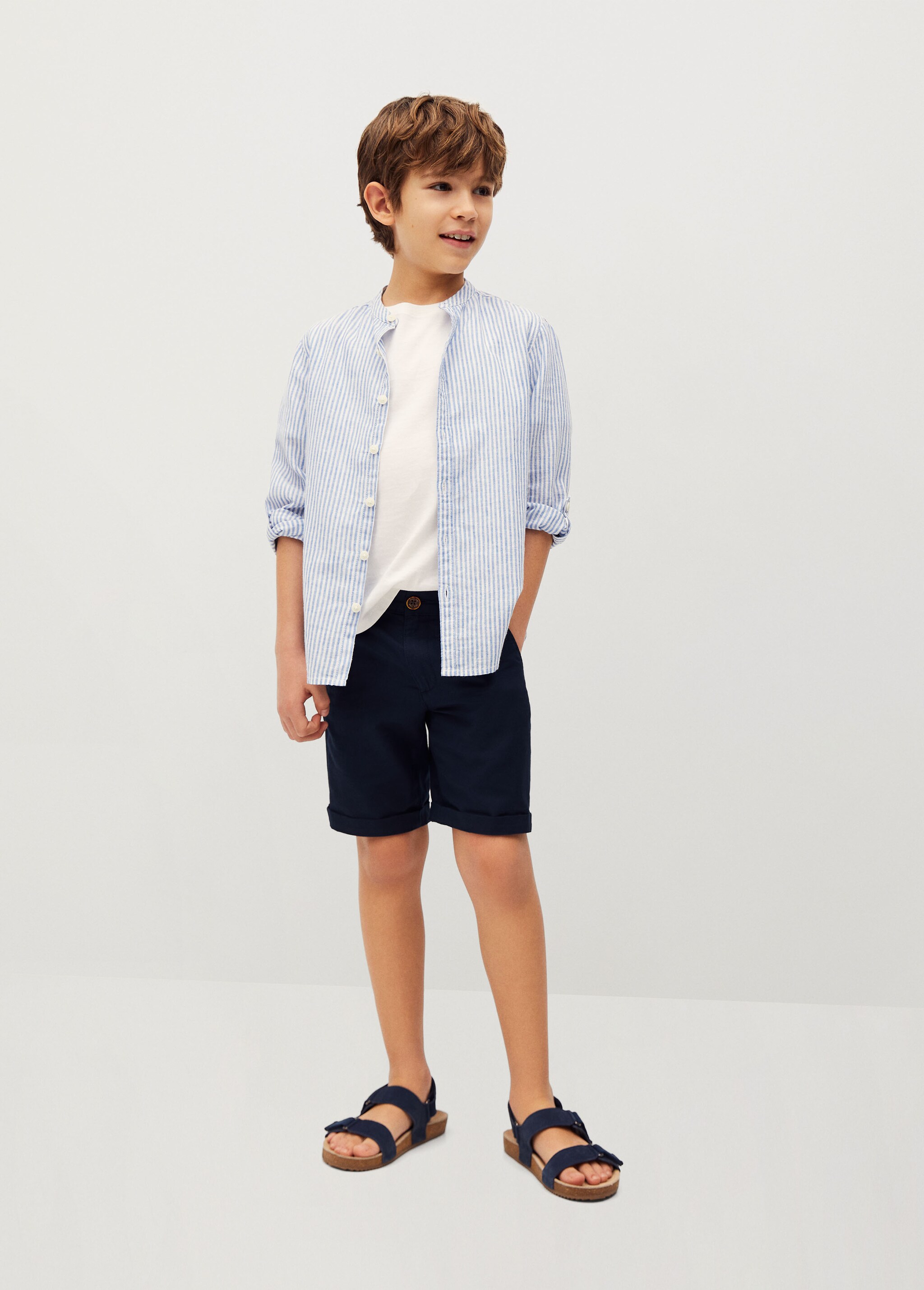Straight cotton Bermuda shorts - General plane