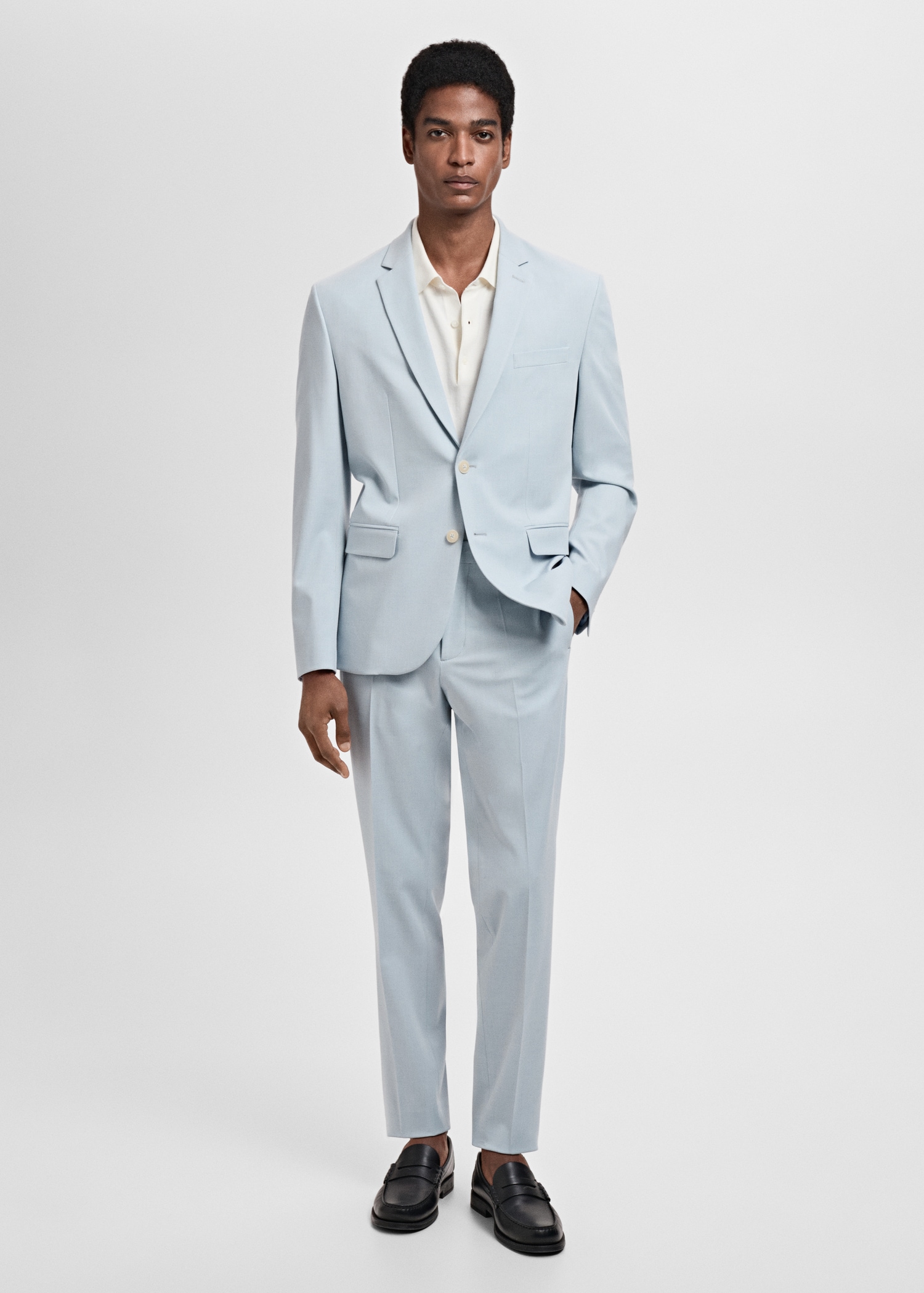 Super Slim Fit-Anzugsakko aus Stretchgewebe - Allgemeine Ansicht