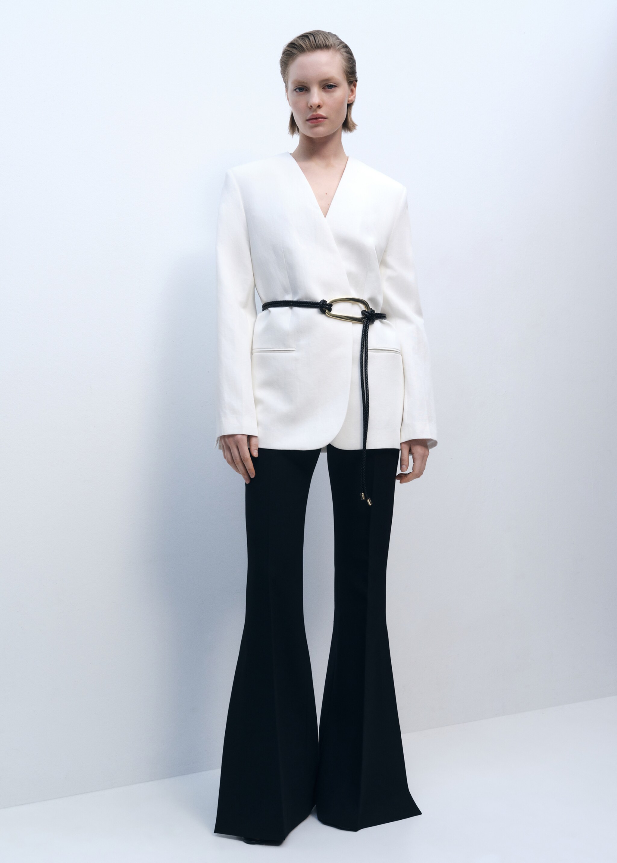 Lyocell and linen-blend jacket - General plane, Ecru. Ref: 87026375-00.