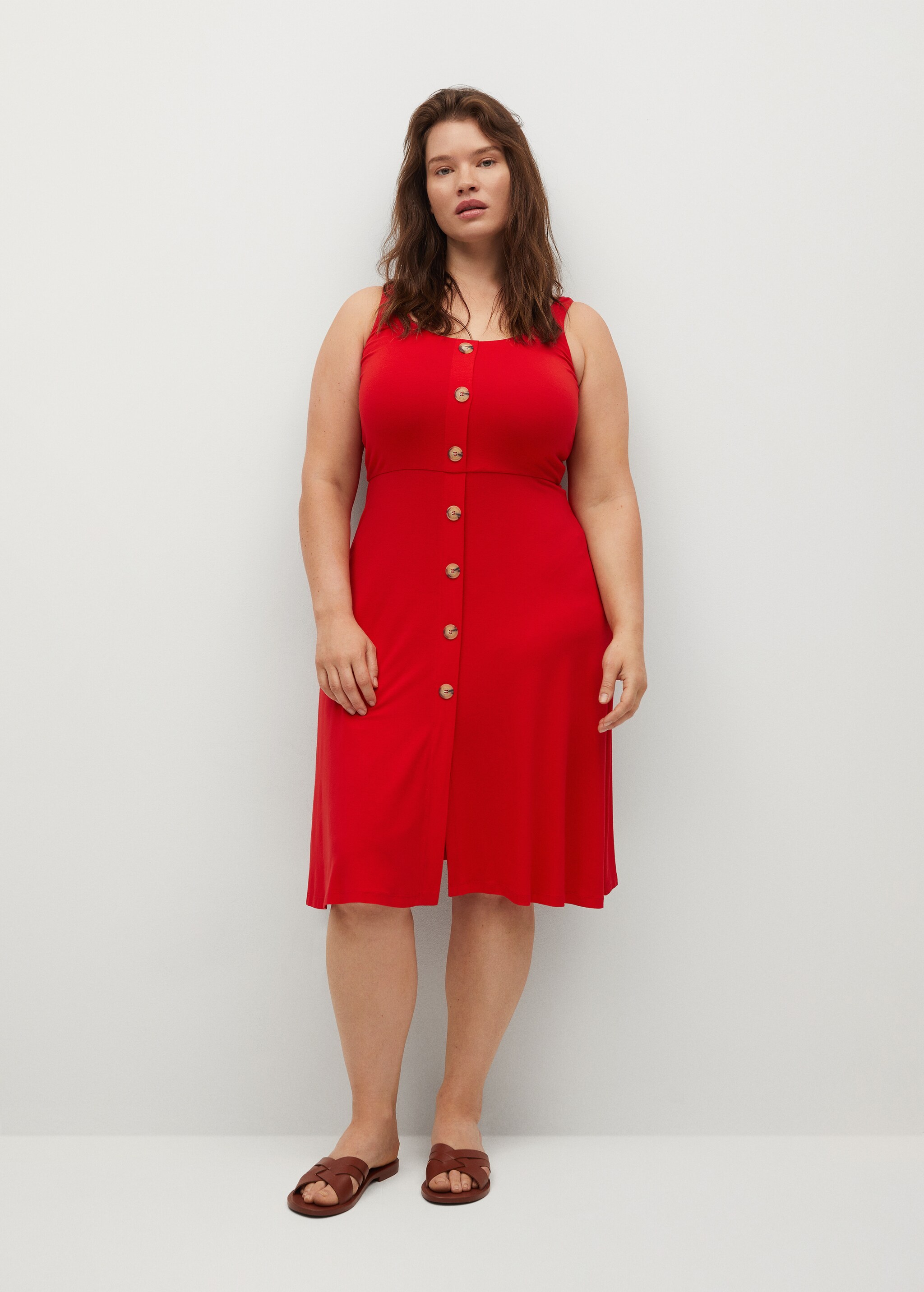 Vestido punto botones - Plano general