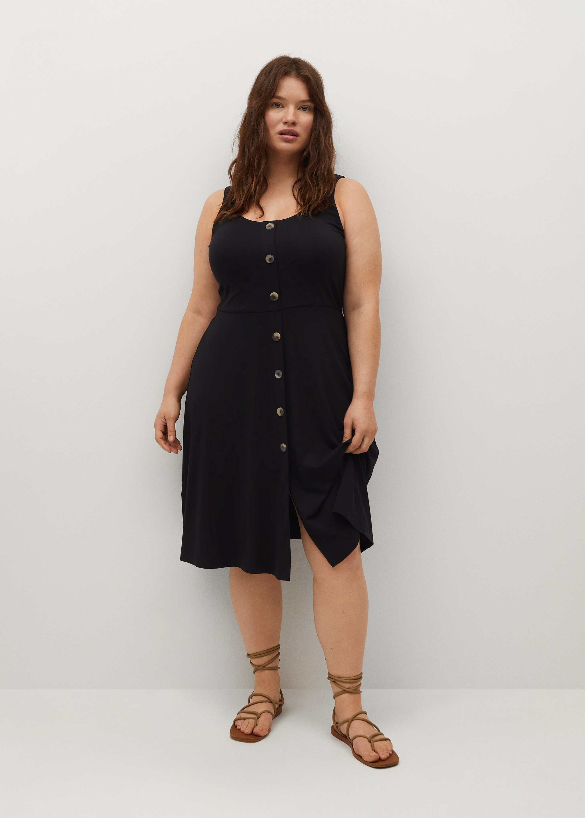 Vestido punto botones - Plano general