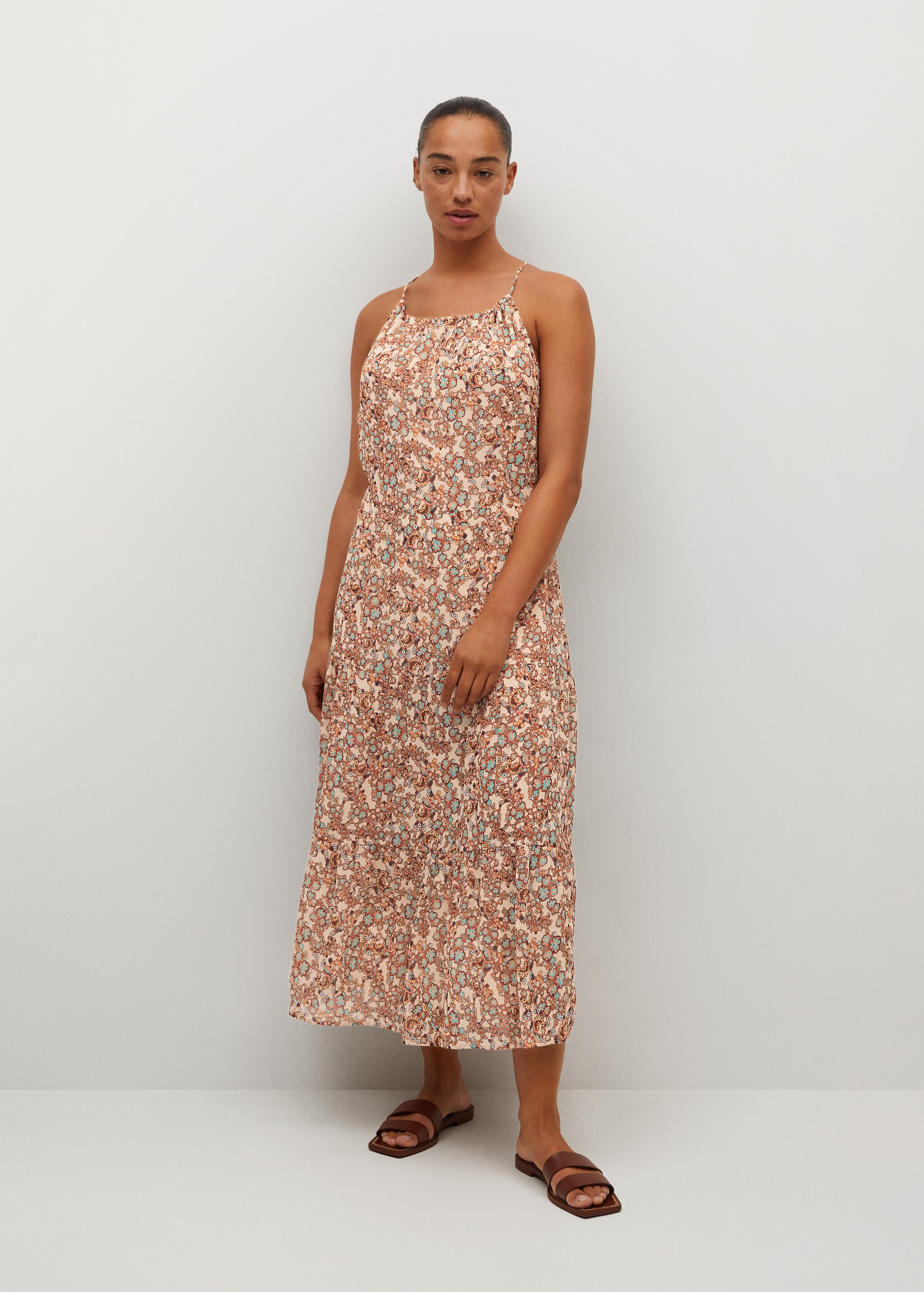 Flowy flower printed dress - General plane
