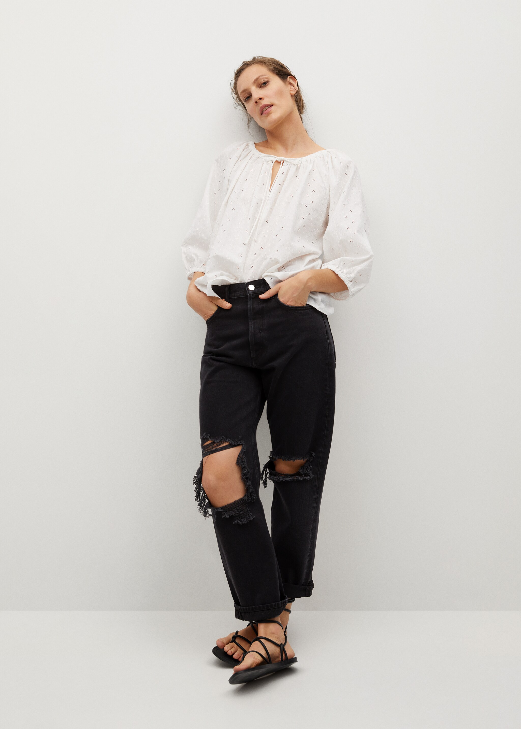 Blusa algodón bordado suizo - Plano general
