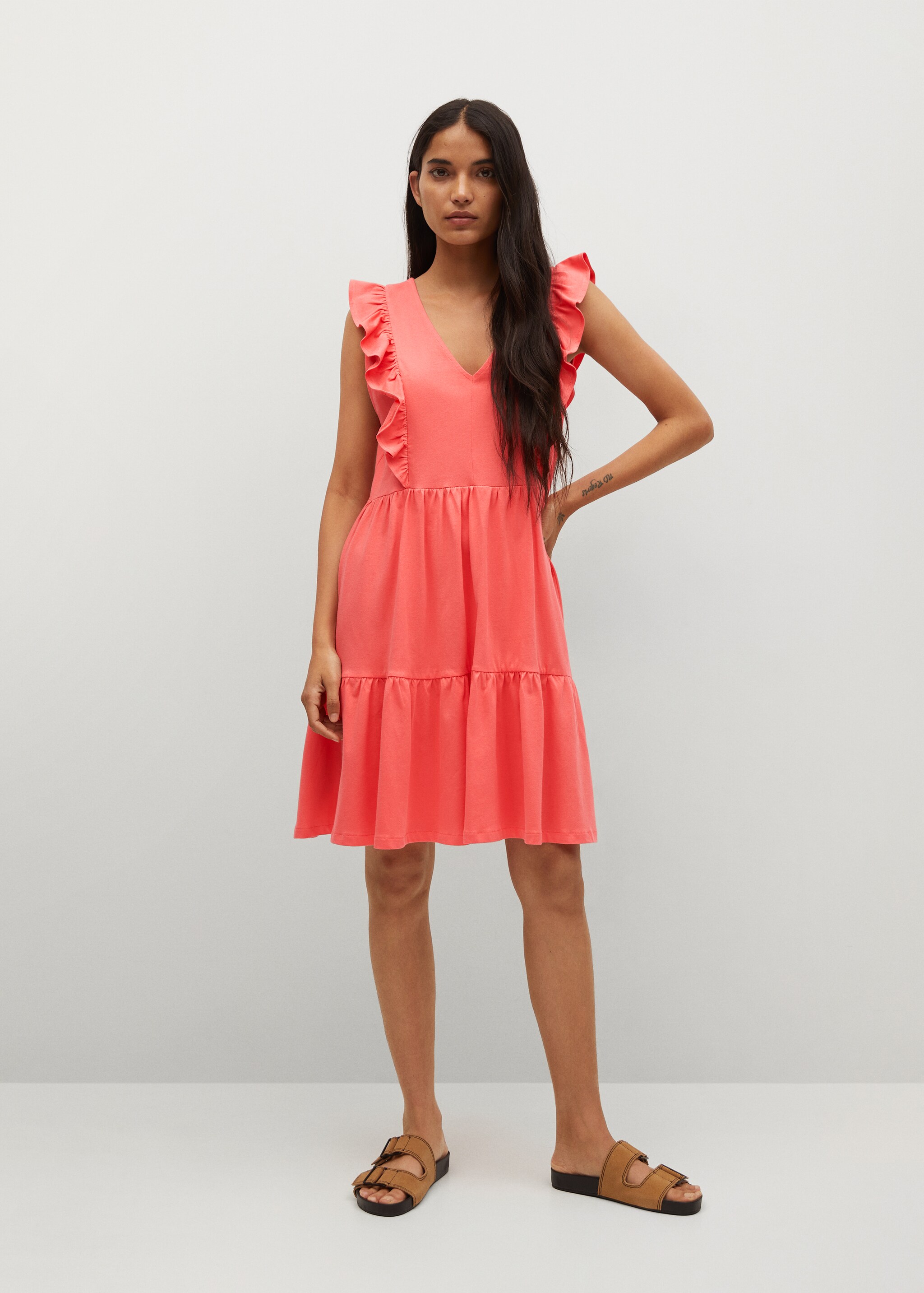 Rüschenkleid aus Bio-Baumwolle - Allgemeine Ansicht
