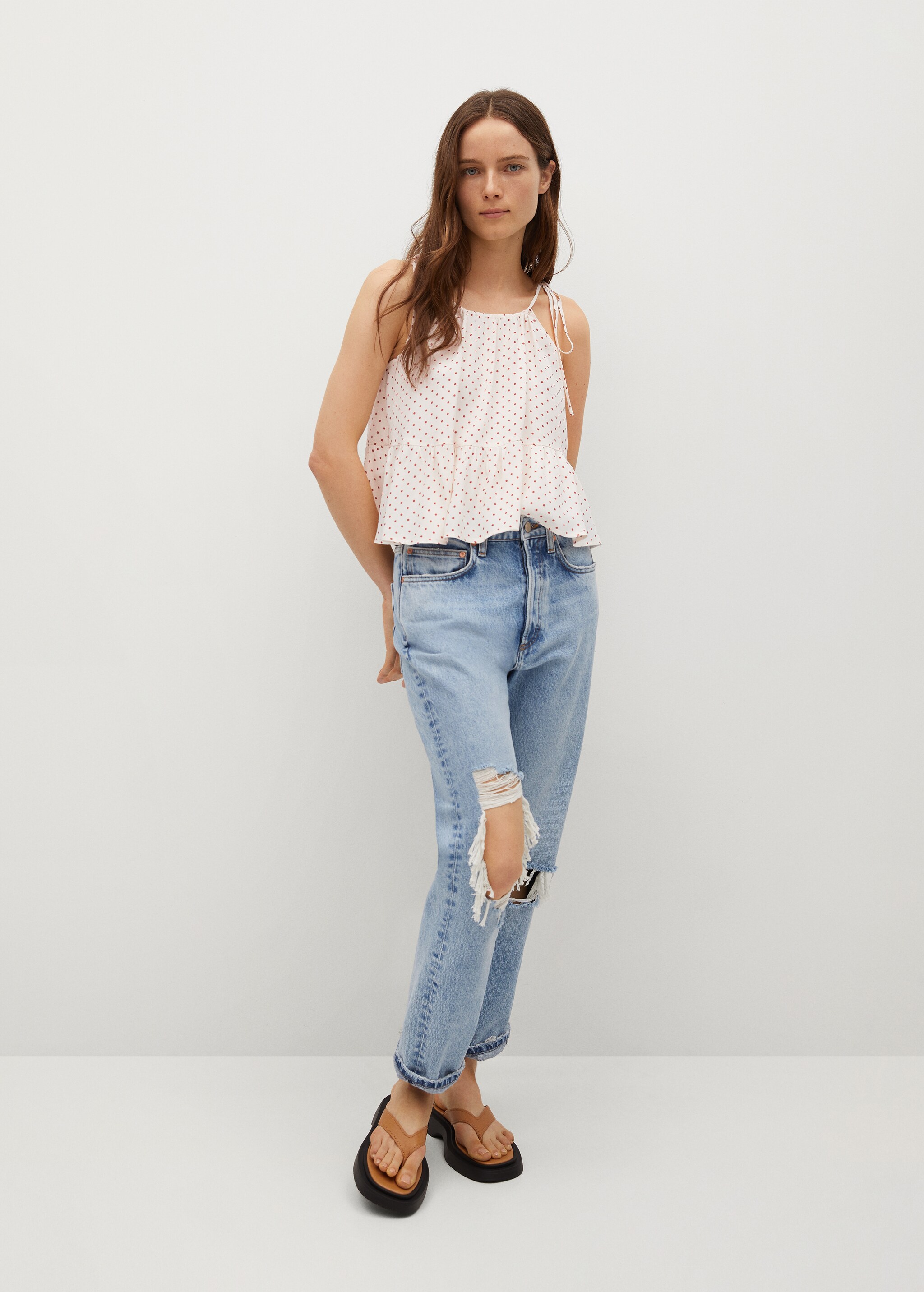 Ruffle printed top - General plane