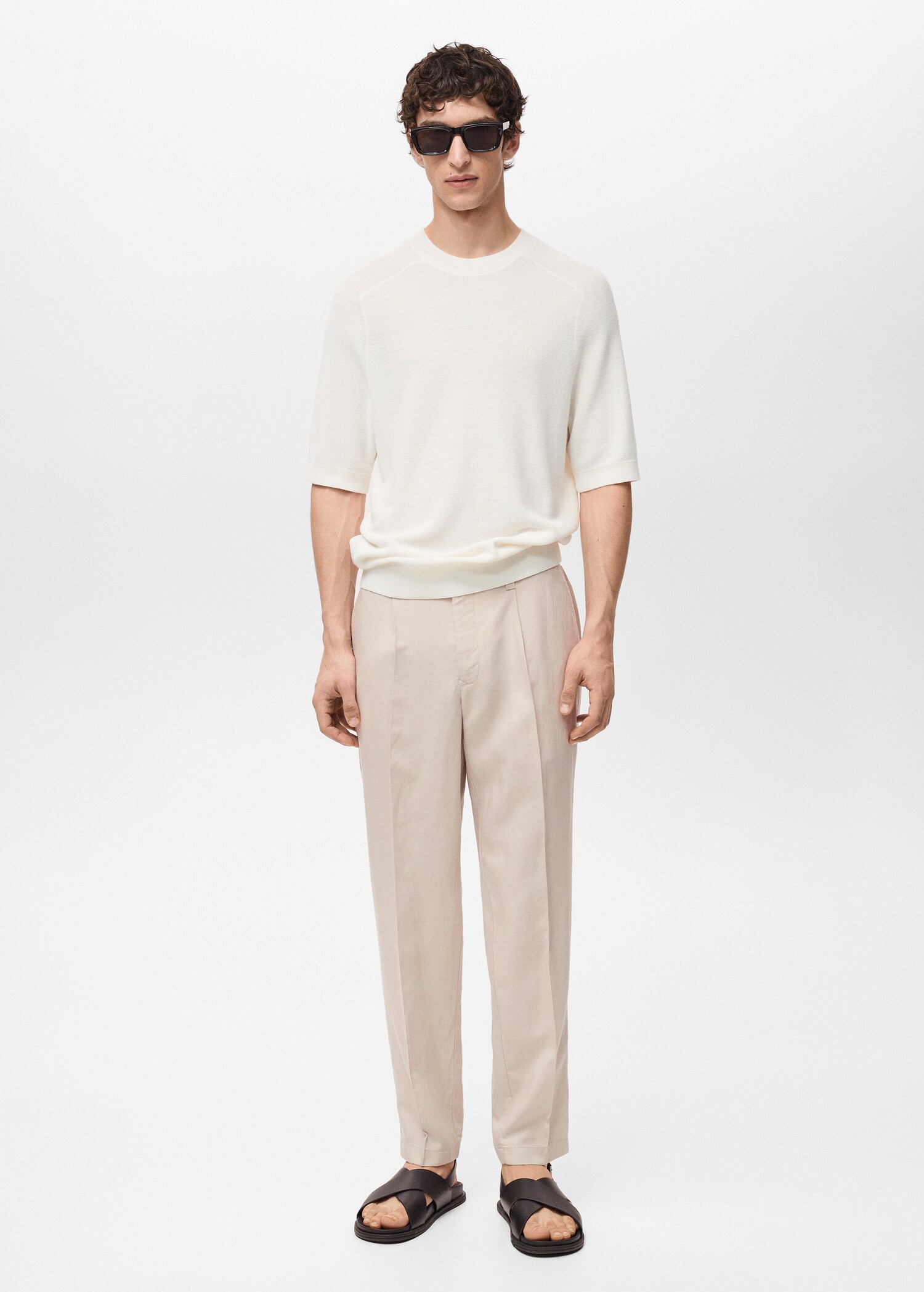 Slim fit linen trousers - General plane