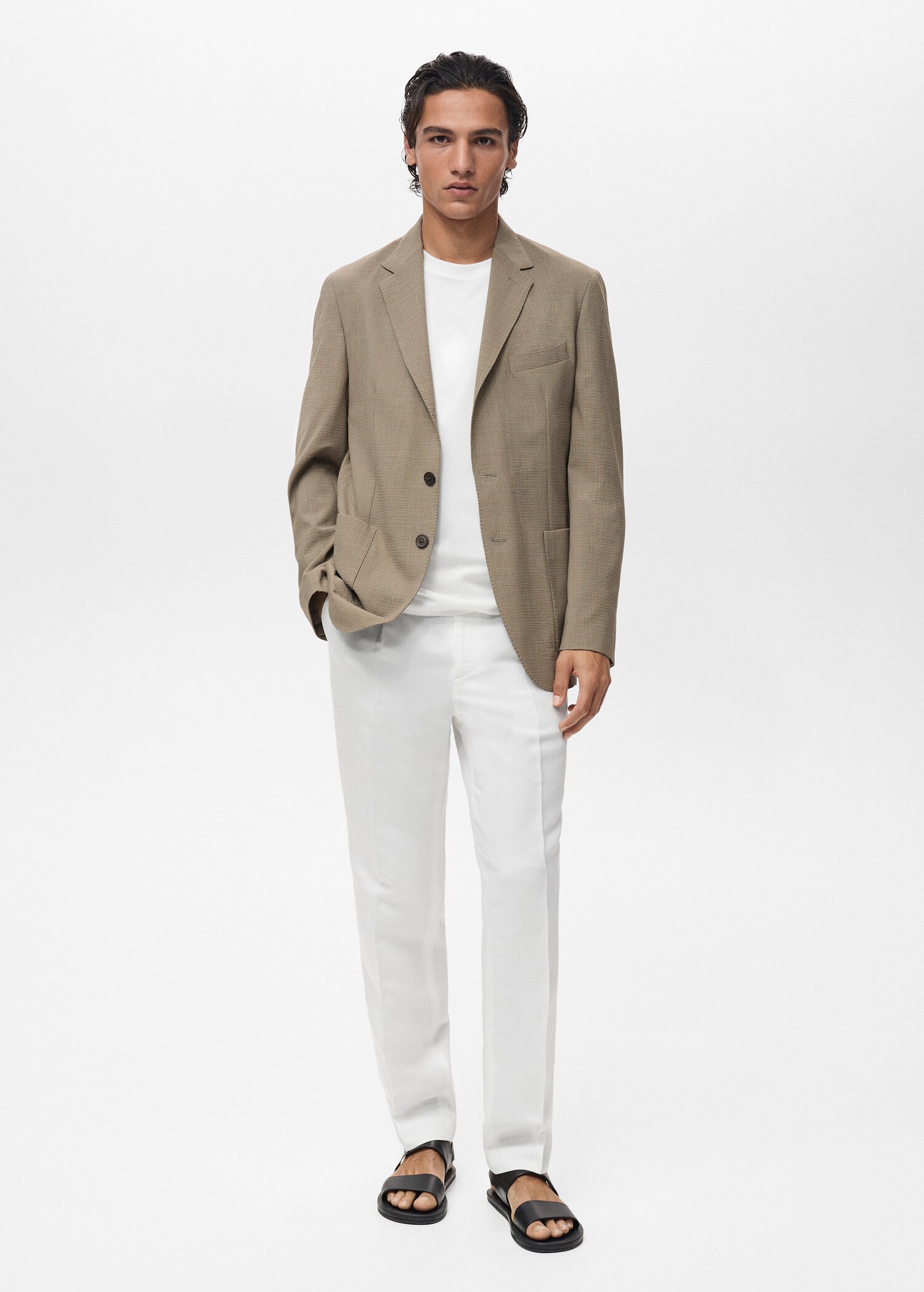 Veste de costume slim fit laine froide - Plan général