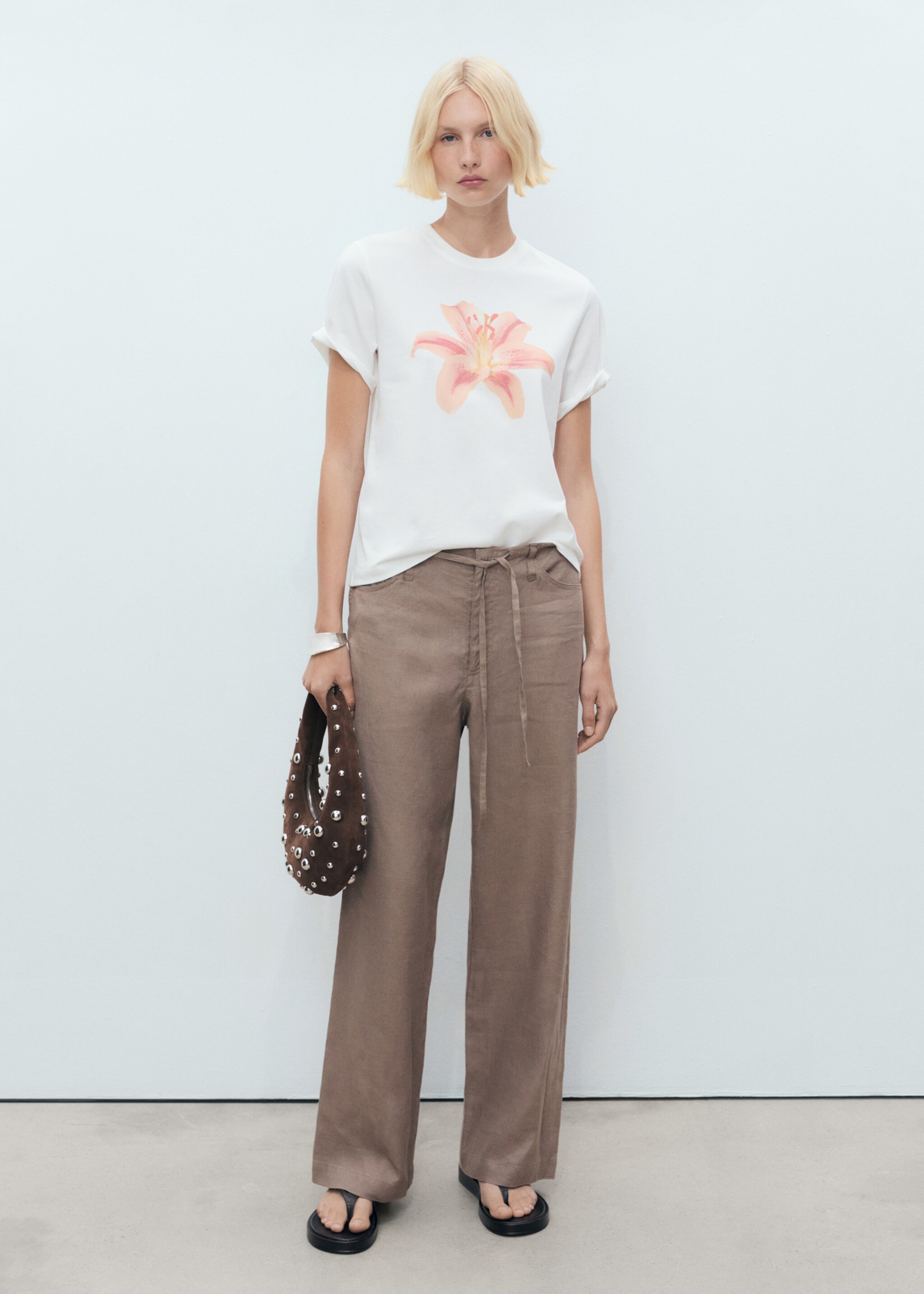 Floral print T-shirt - General plane, White. Ref: 87028652-00.