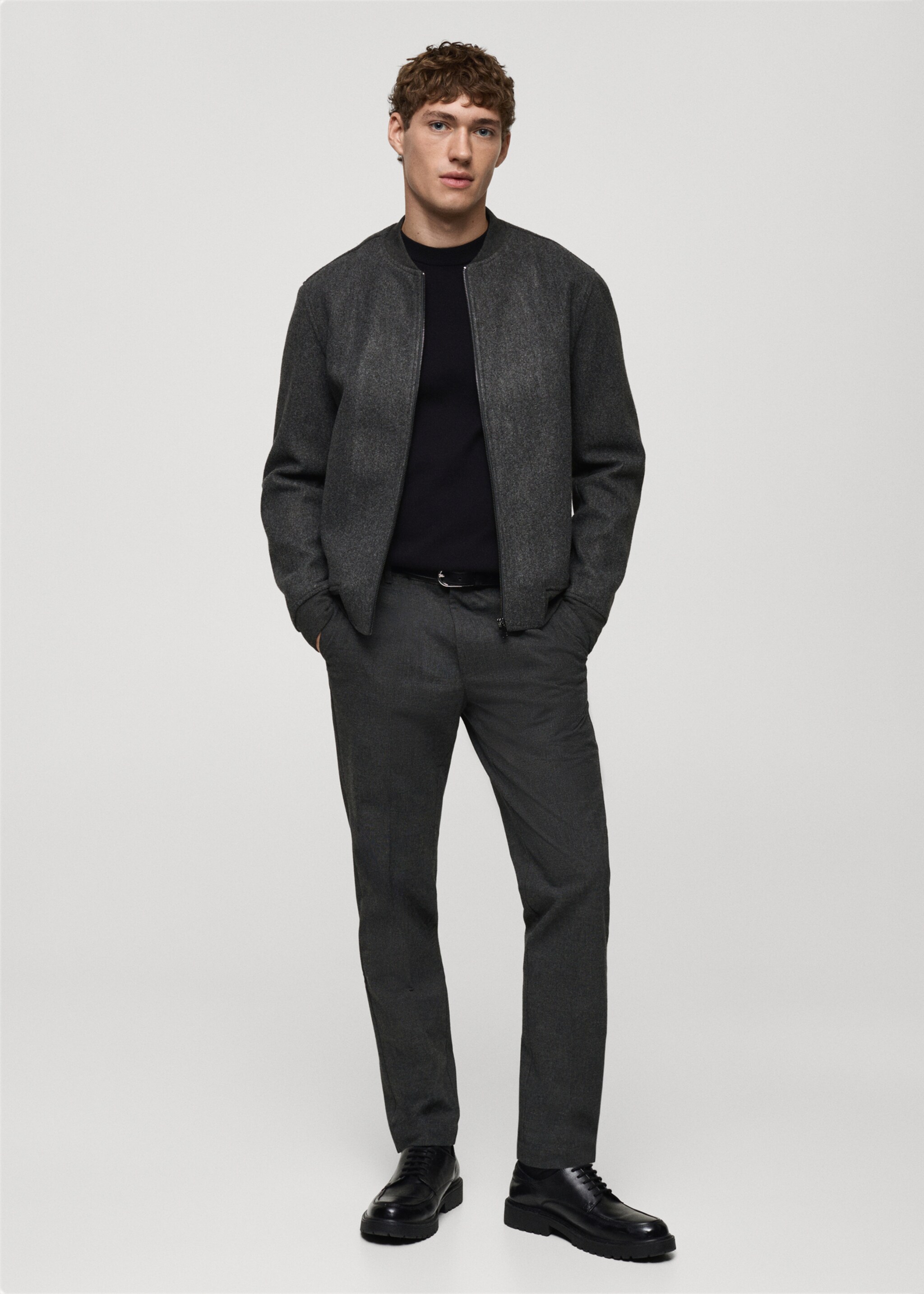 Flanellhose mit Prince-of-Wales-Check - Allgemeine Ansicht, Grau. Ref: 87030255-00.