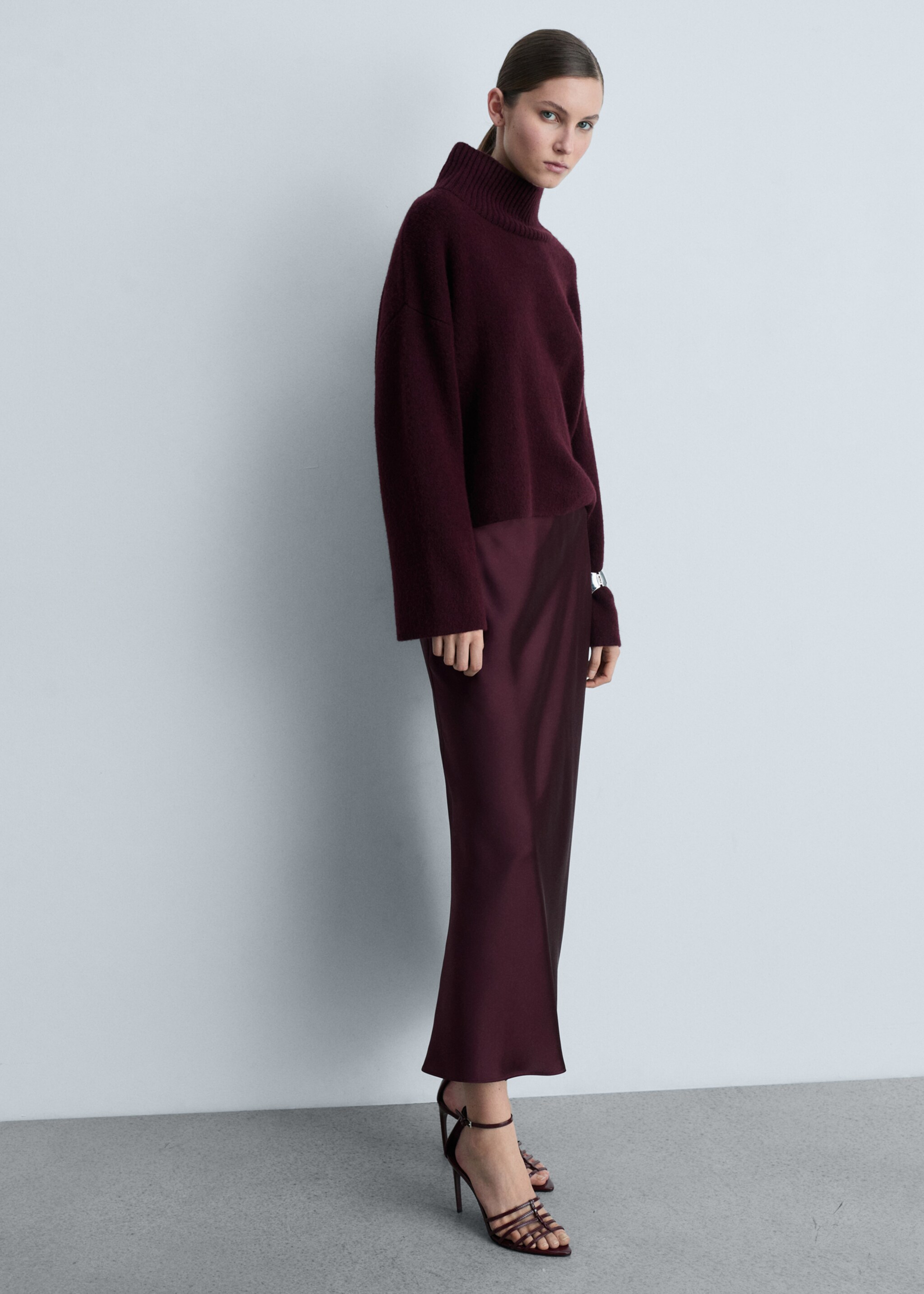 Strappy heeled sandals - General plane, Burgundy. Ref: 87030268-00.