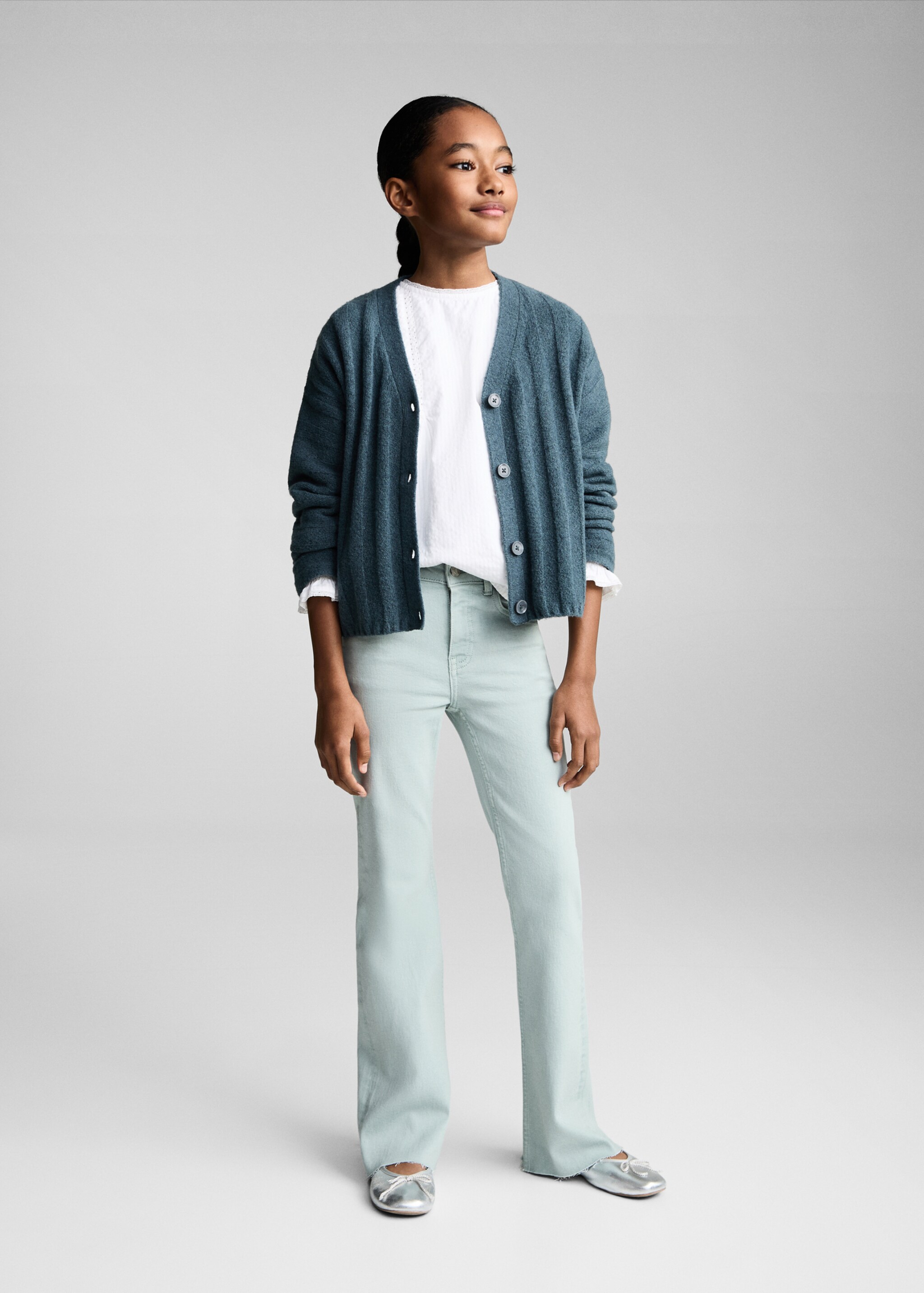 Frayed low-rise skinny jeans - General plane, Turquoise. Ref: 87030425-00.