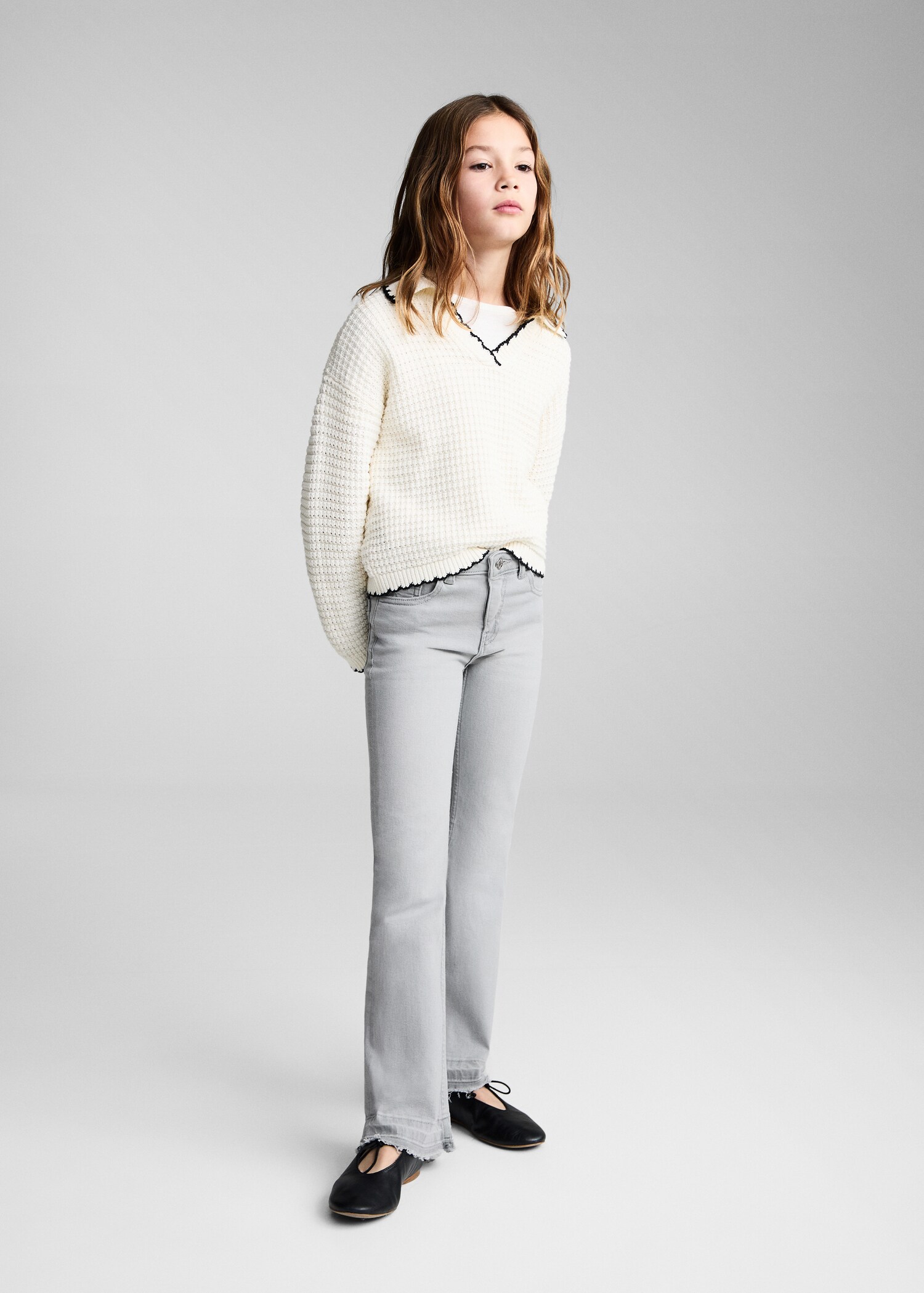 Frayed low-rise skinny jeans - General plane