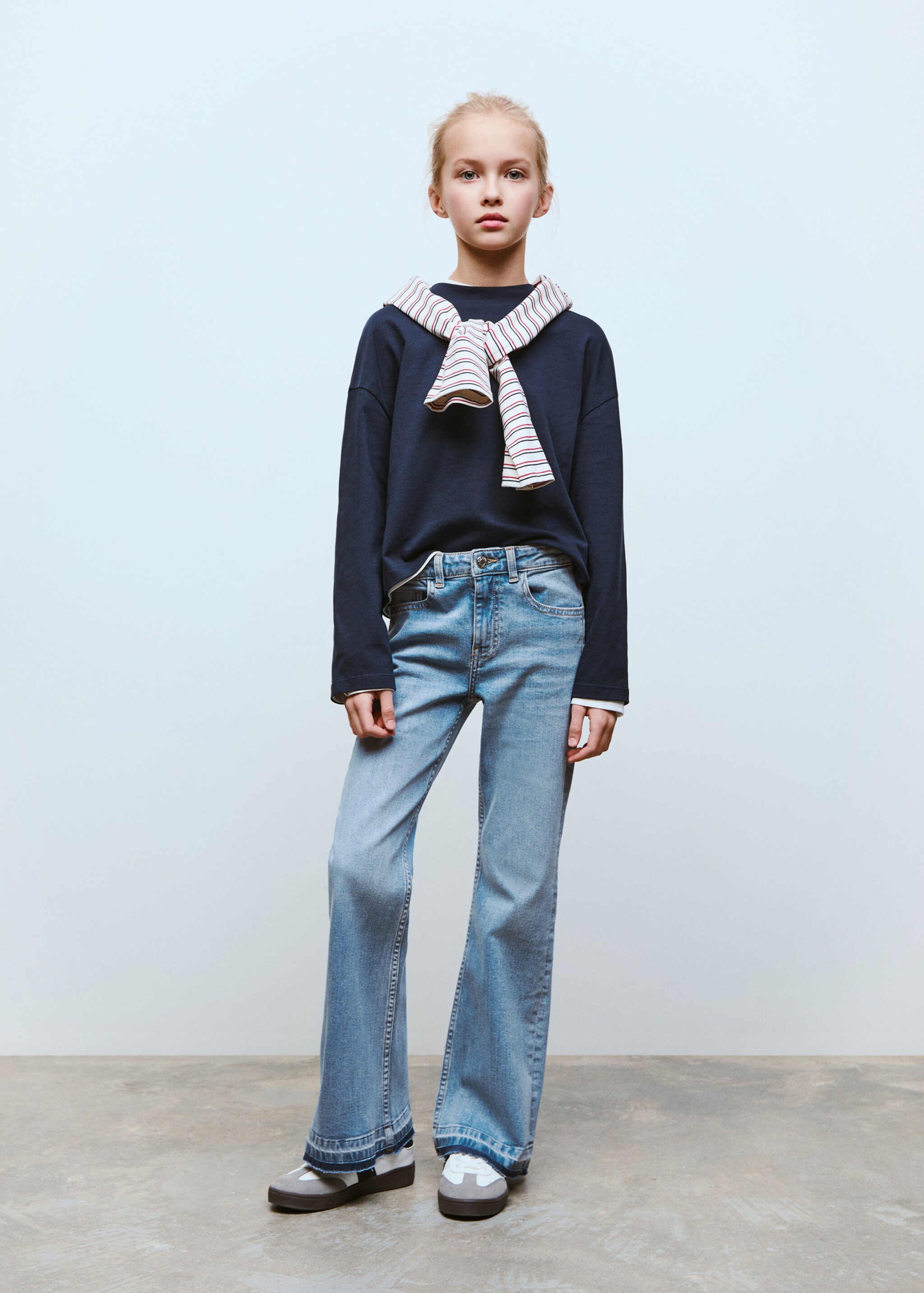 Frayed low-rise skinny jeans - General plane, Medium Blue. Ref: 87030425-00.
