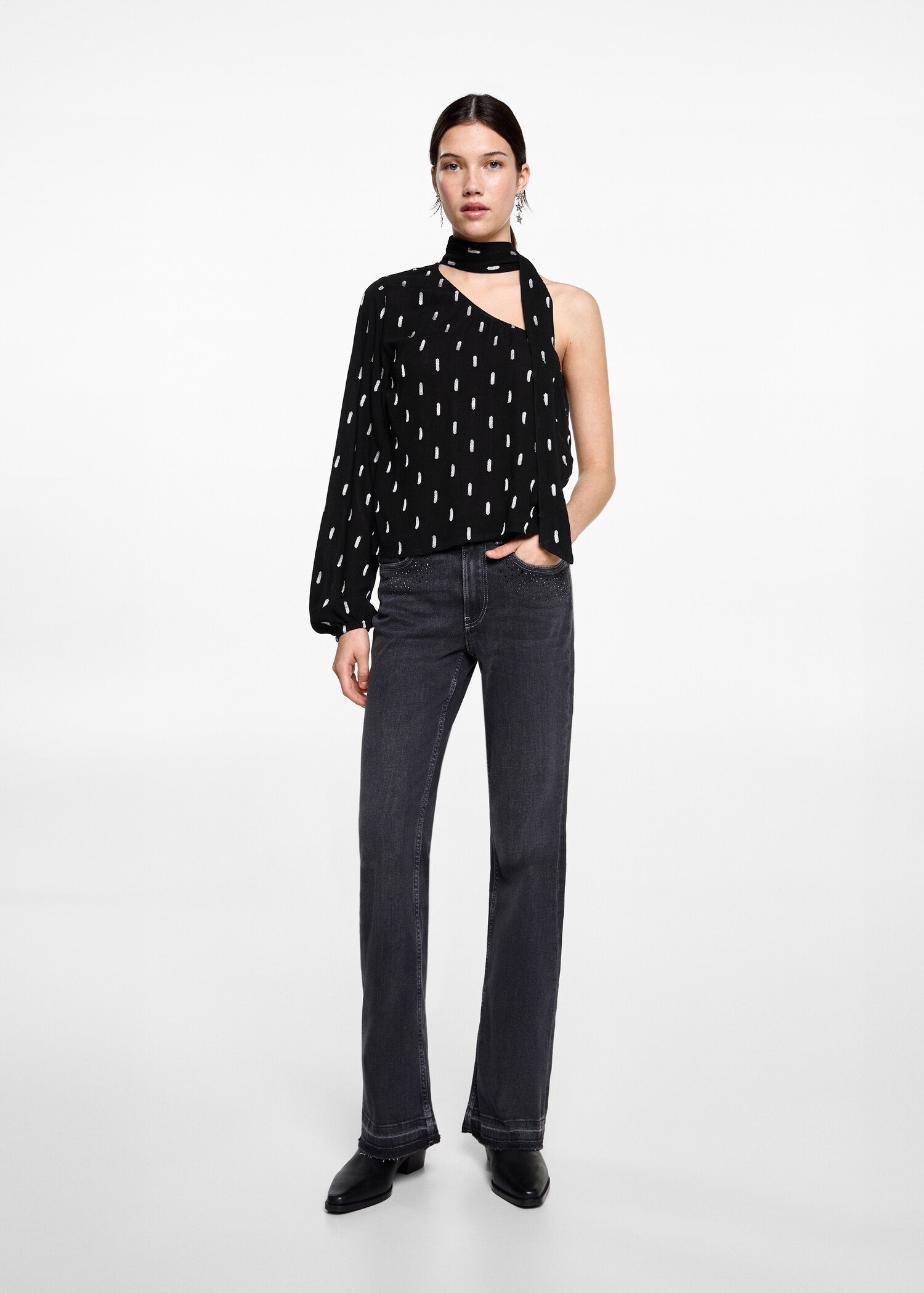 Brusa asimètrica estampada - Pla general