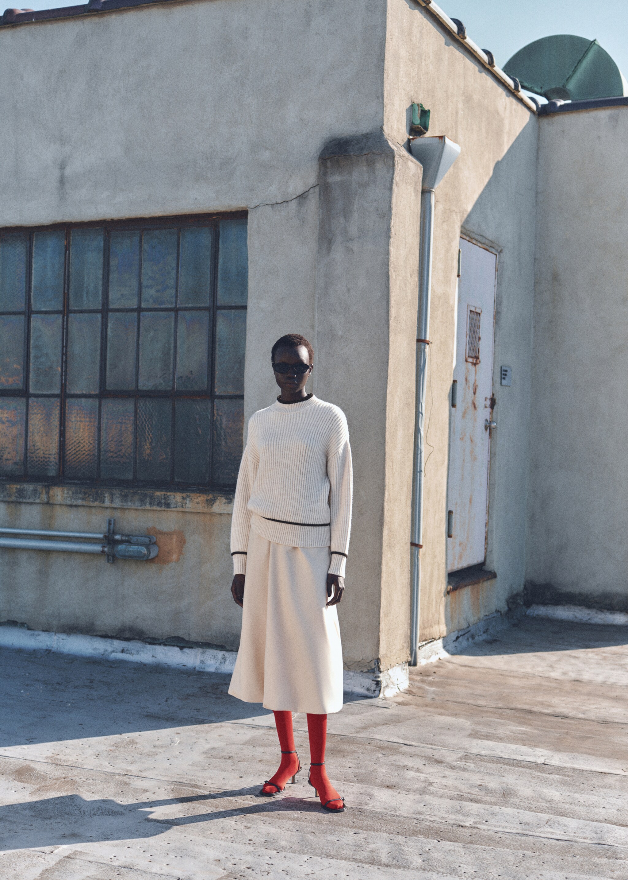 Perkins-neck sweater with contrasting details - General plane, Beige. Ref: 87030454-00.