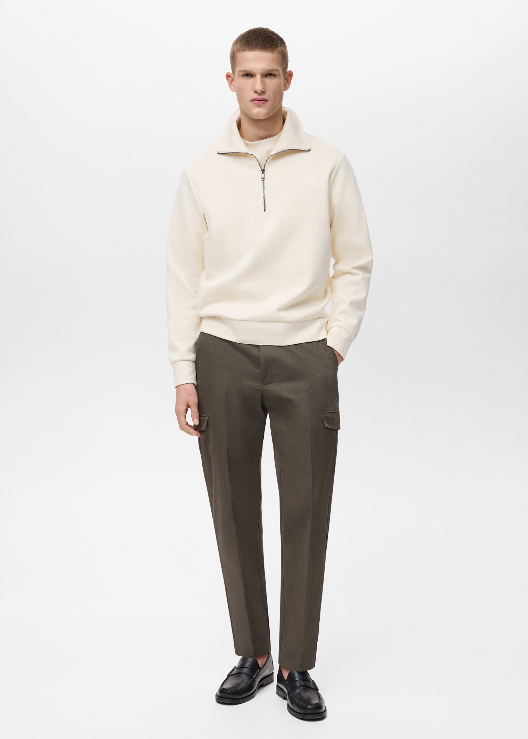 Pantalon cargo coton regular-fit - Plan général, Kaki. Ref: 87030580-00.