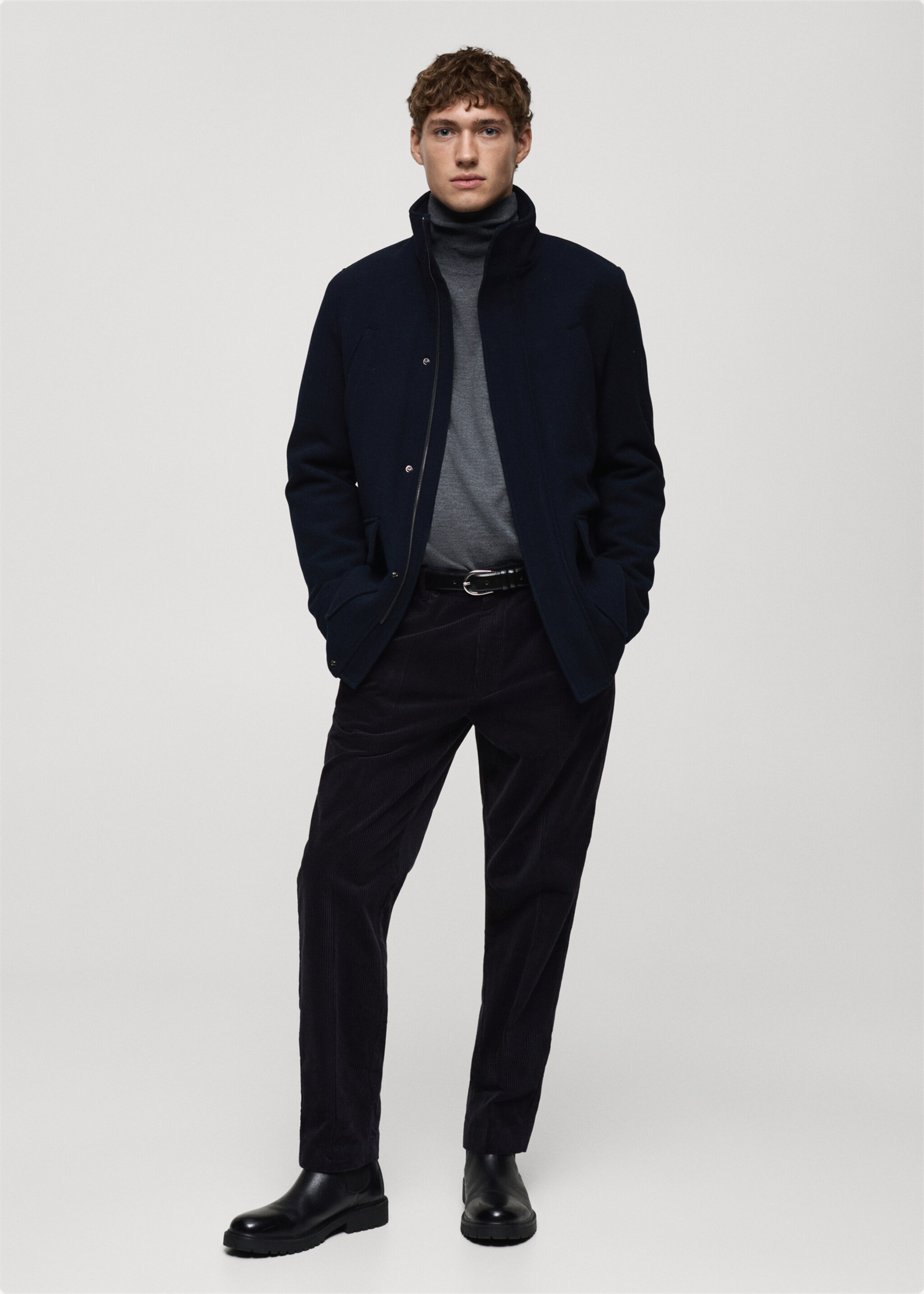 Regular Fit-Cordhose - Allgemeine Ansicht, Dunkles Marineblau. Ref: 87030581-00.