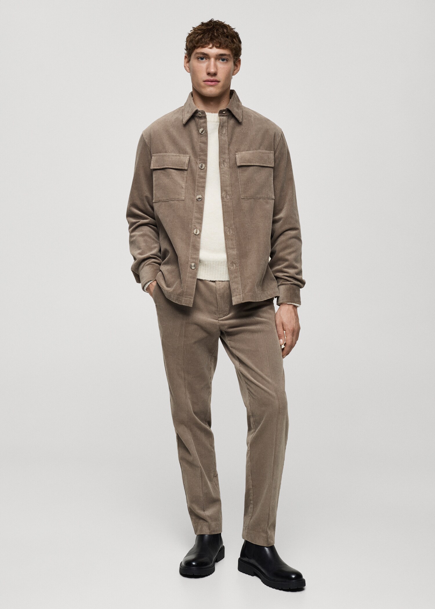 Corduroy regular-fit trousers - General plane