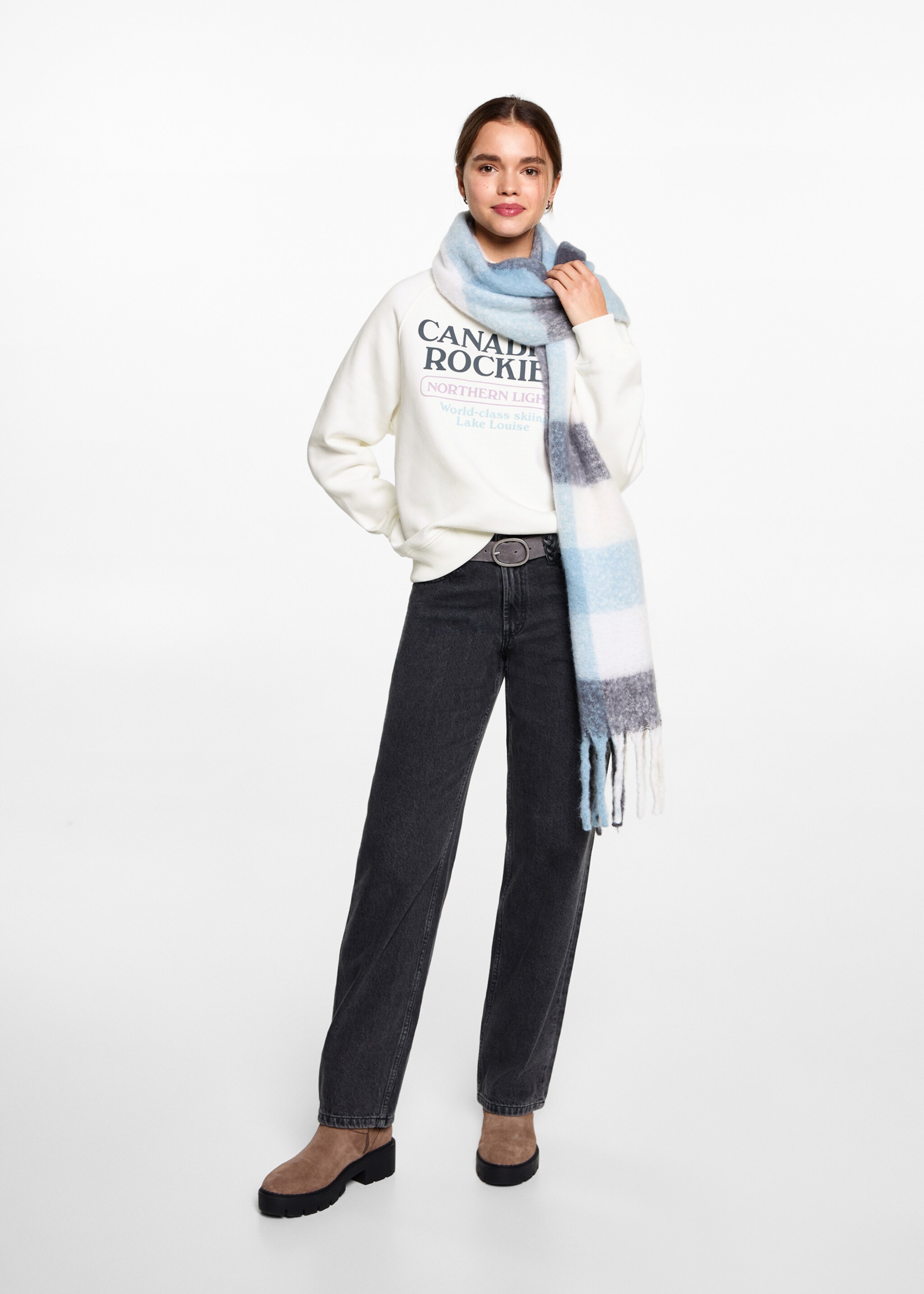 Printed message sweatshirt - General plane, Off White. Ref: 87030594-00.