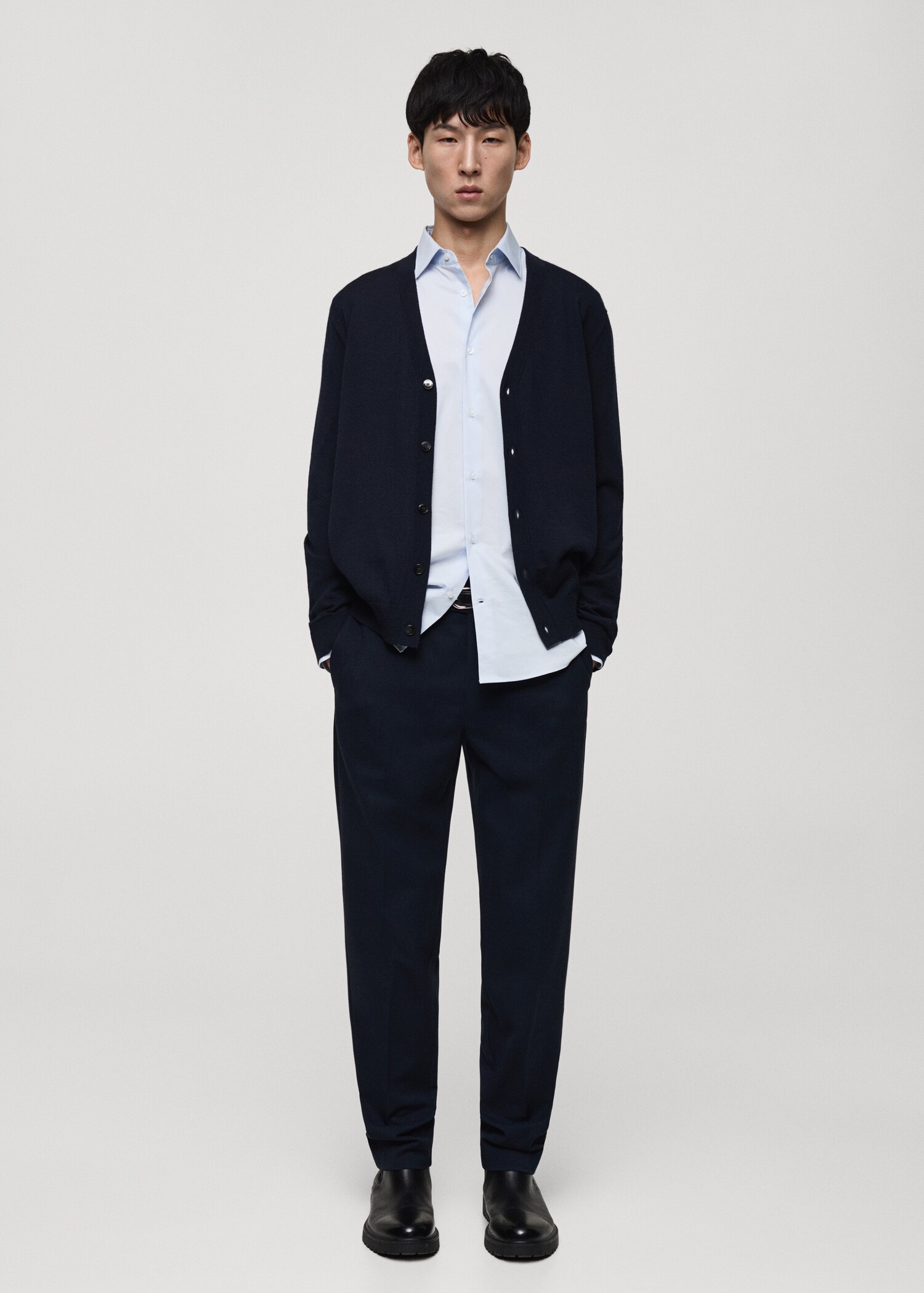 100% merino wool cardigan - General plane