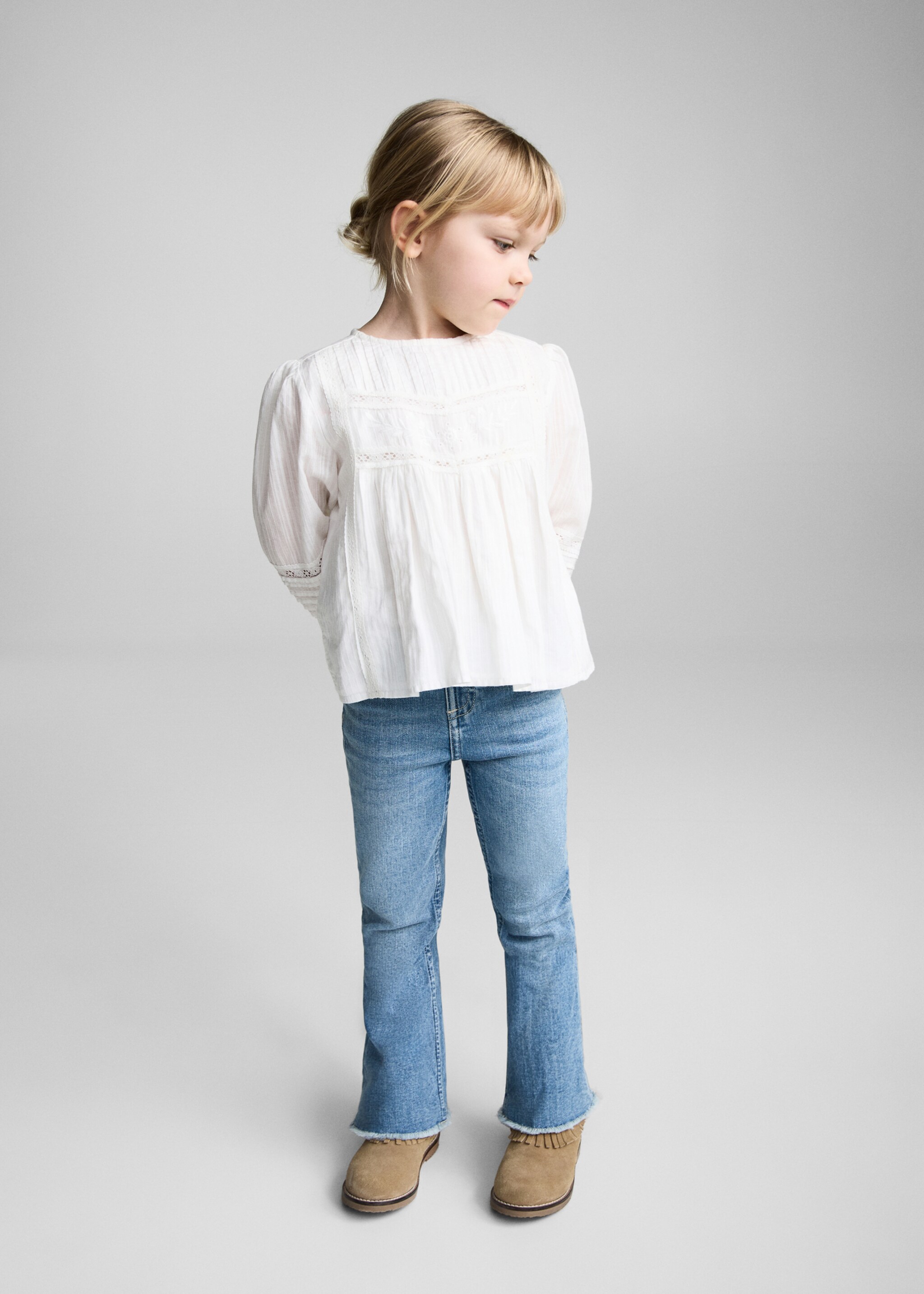 Frayed low-rise skinny jeans - General plane, Medium Blue. Ref: 87030619-00.